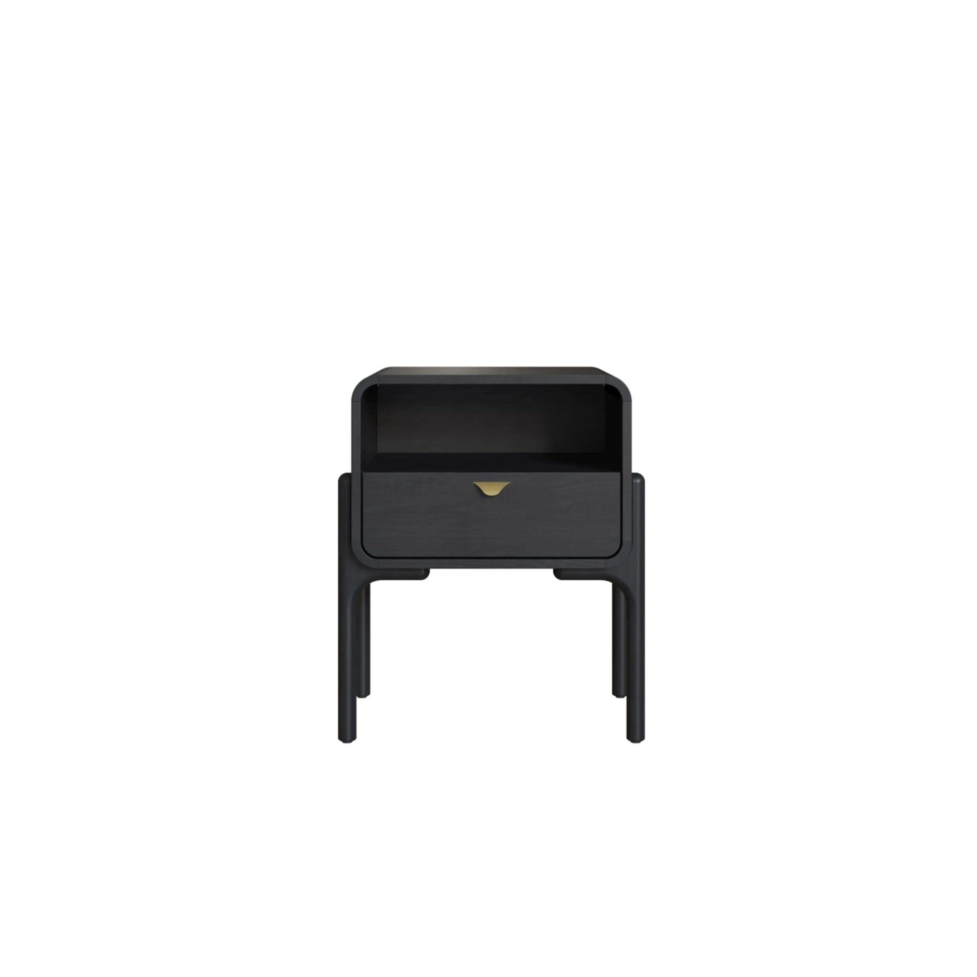 Mesa de Cabeceira Elise 1 Gaveta acabamento Nero com design minimalista e linhas limpas