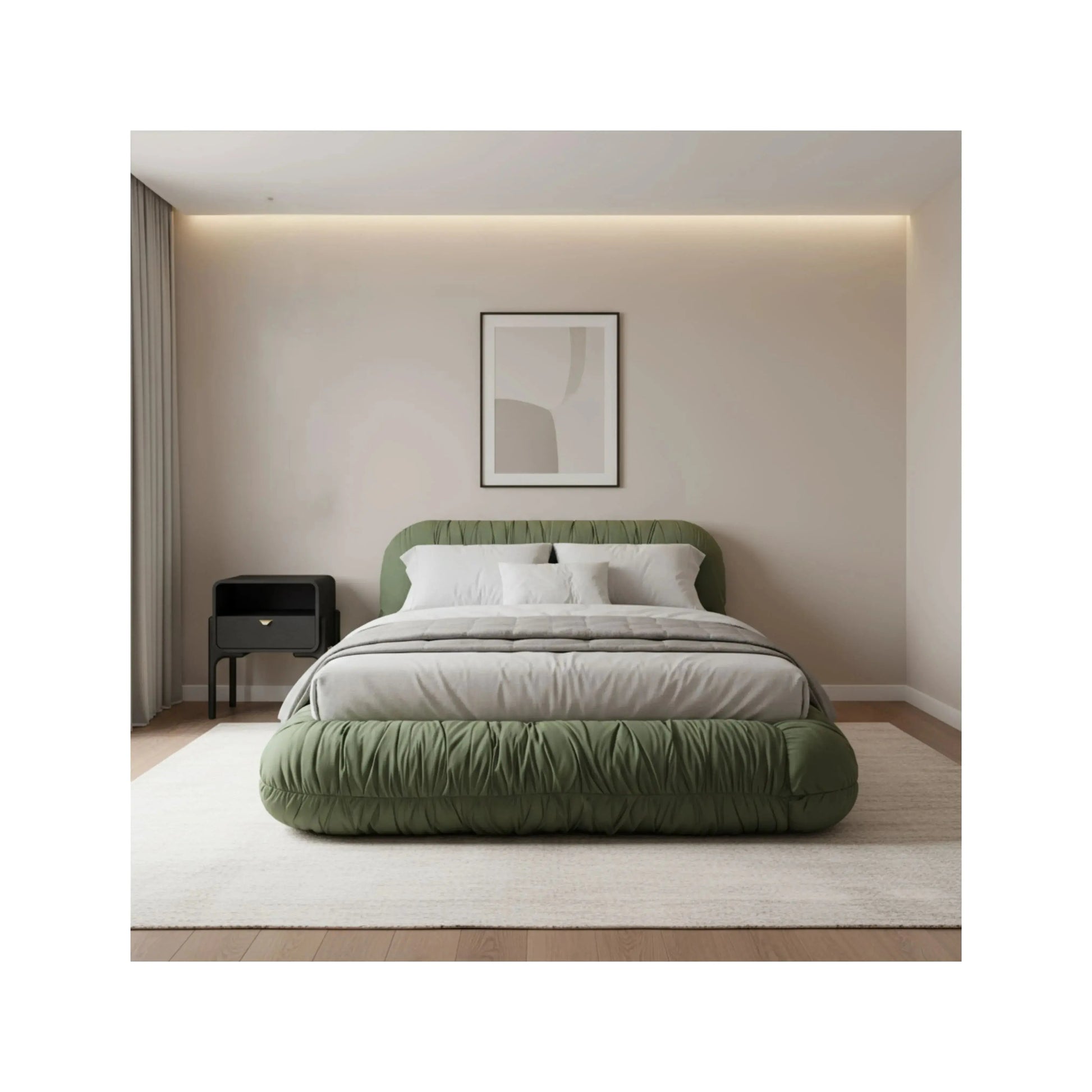 Mesa de Cabeceira Elise 1 Gaveta acabamento Nero com design minimalista e linhas limpas