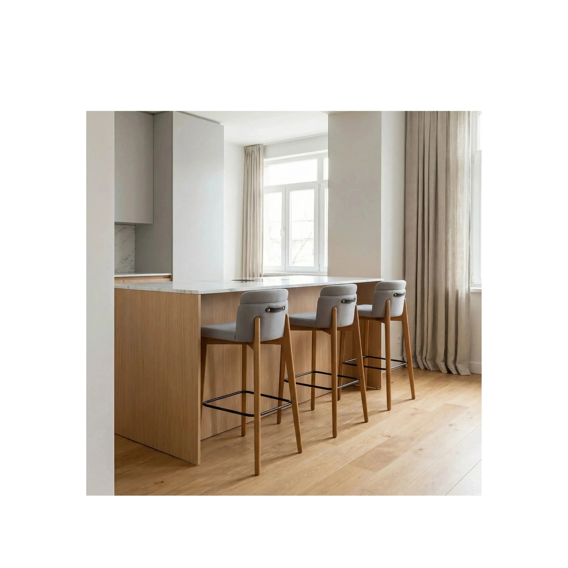 Banqueta Emilia – banqueta refinada com design suave e assento confortável