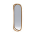 Moldura de espelho oval marrom com moldura dupla em perspectiva