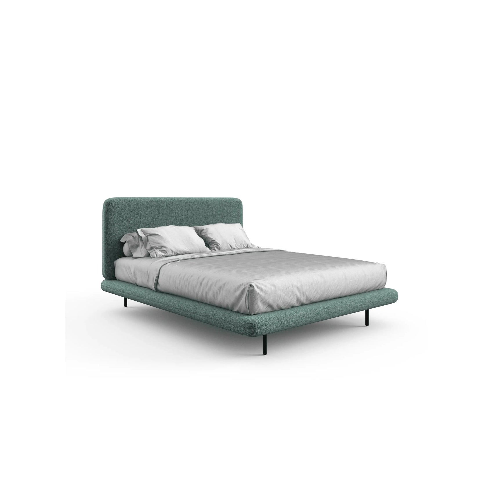Cama Eudora – cama estofada retilínea com design contemporâneo e clean