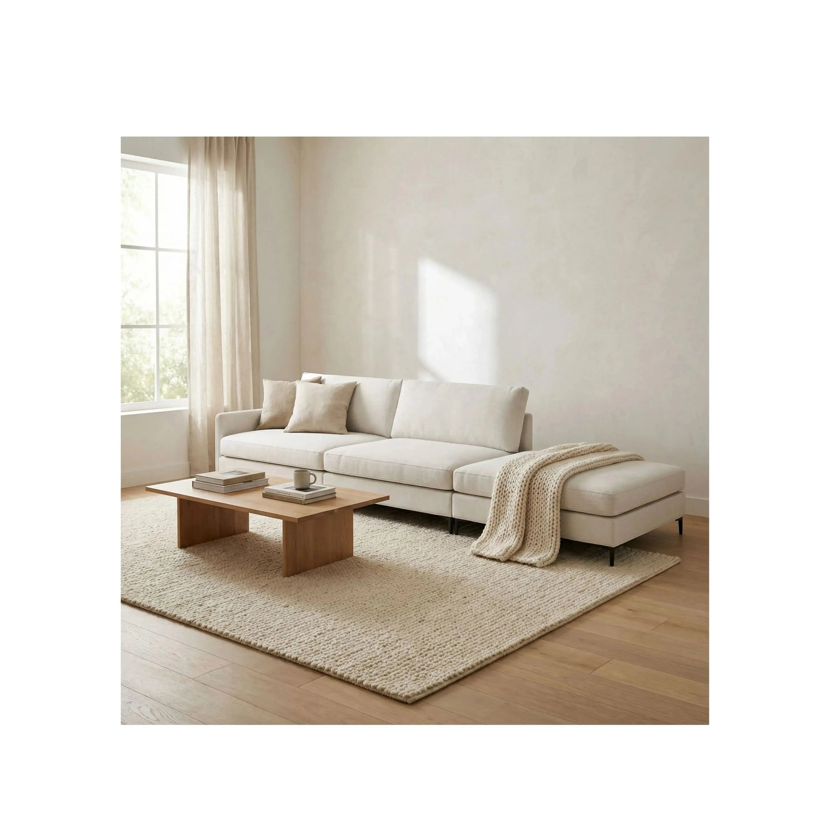Sofá Living Fiorenza – sofá com braços discretos e assentos largos em espuma D-33