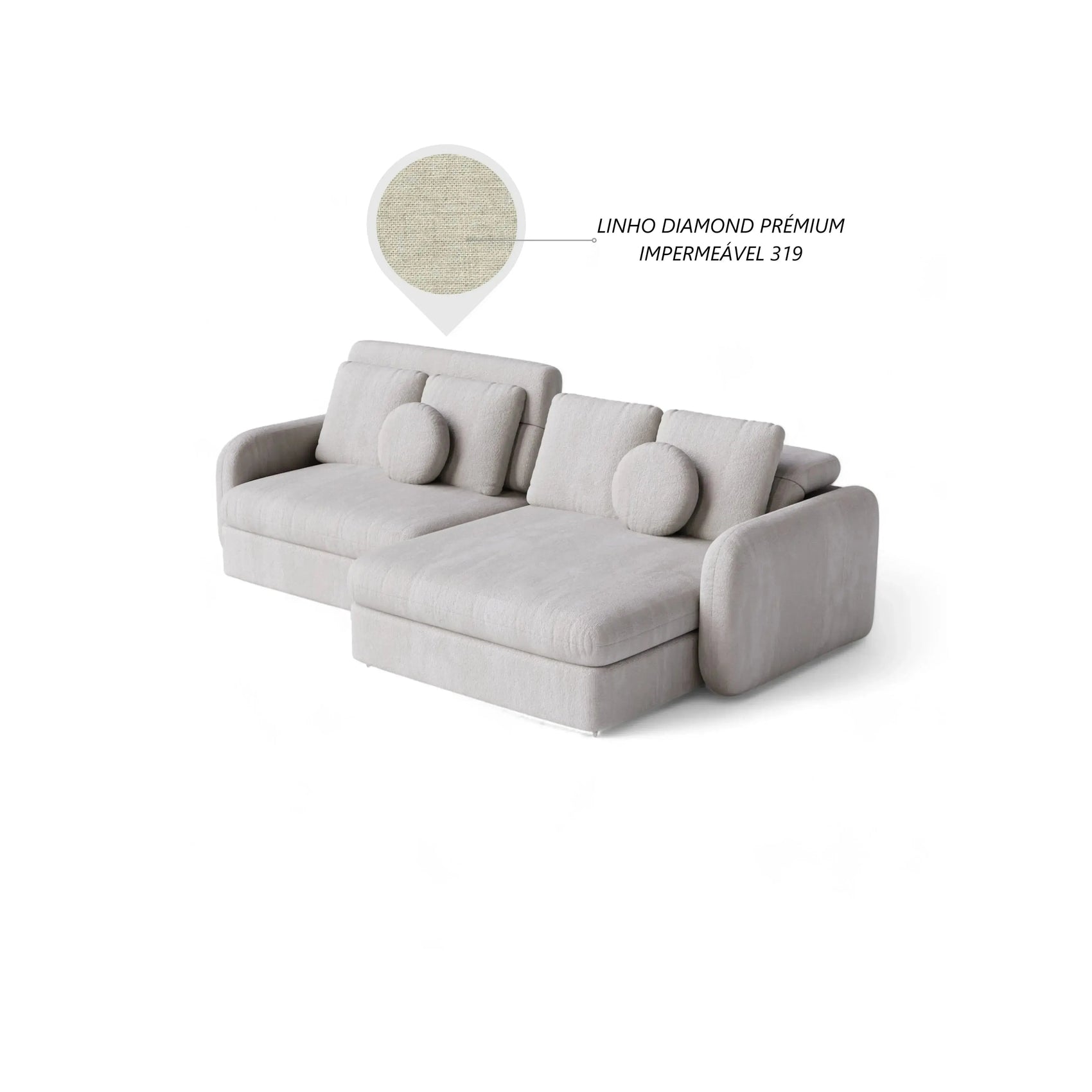 Sofá Retrátil Domi – sofá retrátil com molas ensacadas, espuma D-28 e almofadas soltas