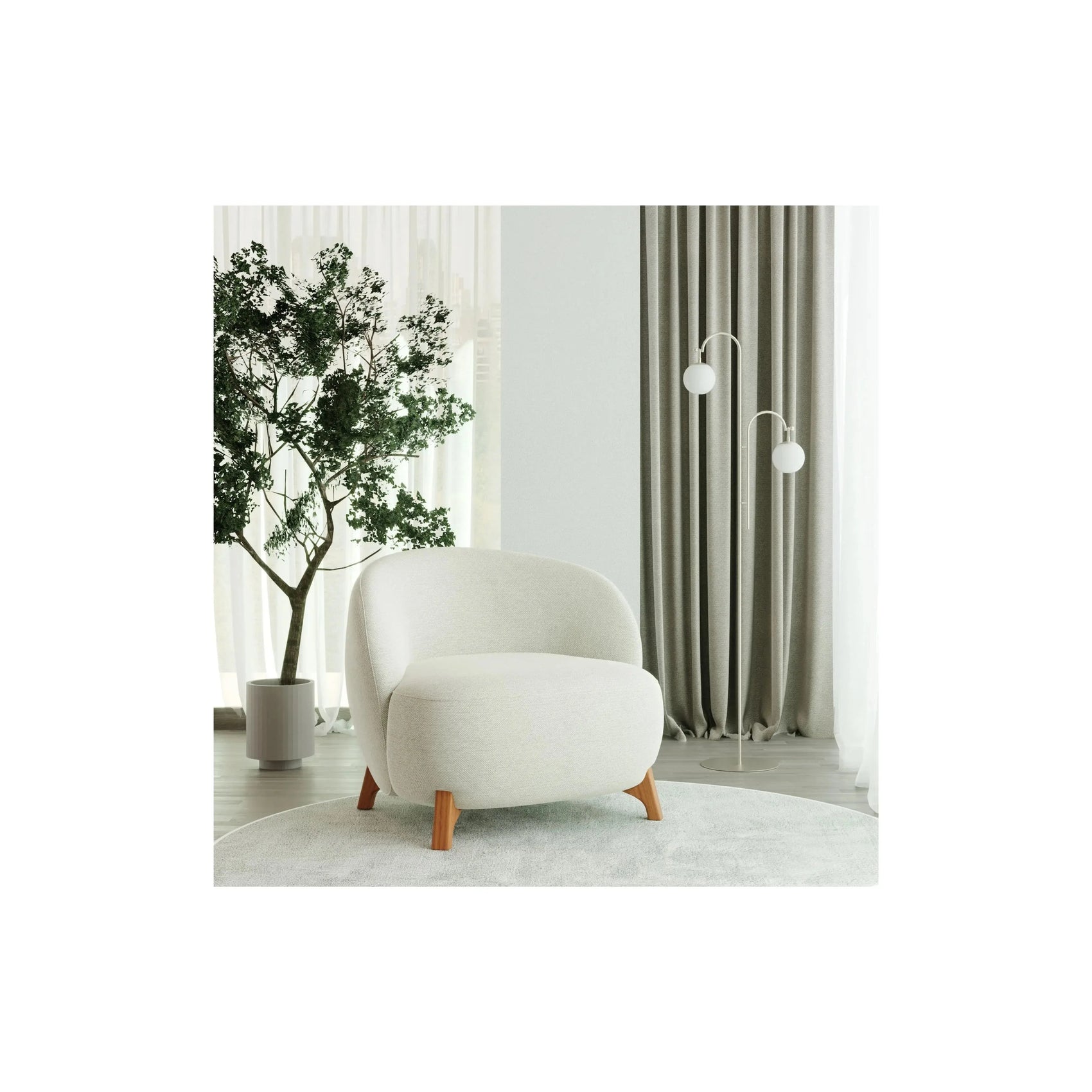 Poltrona Freya – poltrona com linhas suaves e design sofisticado atemporal