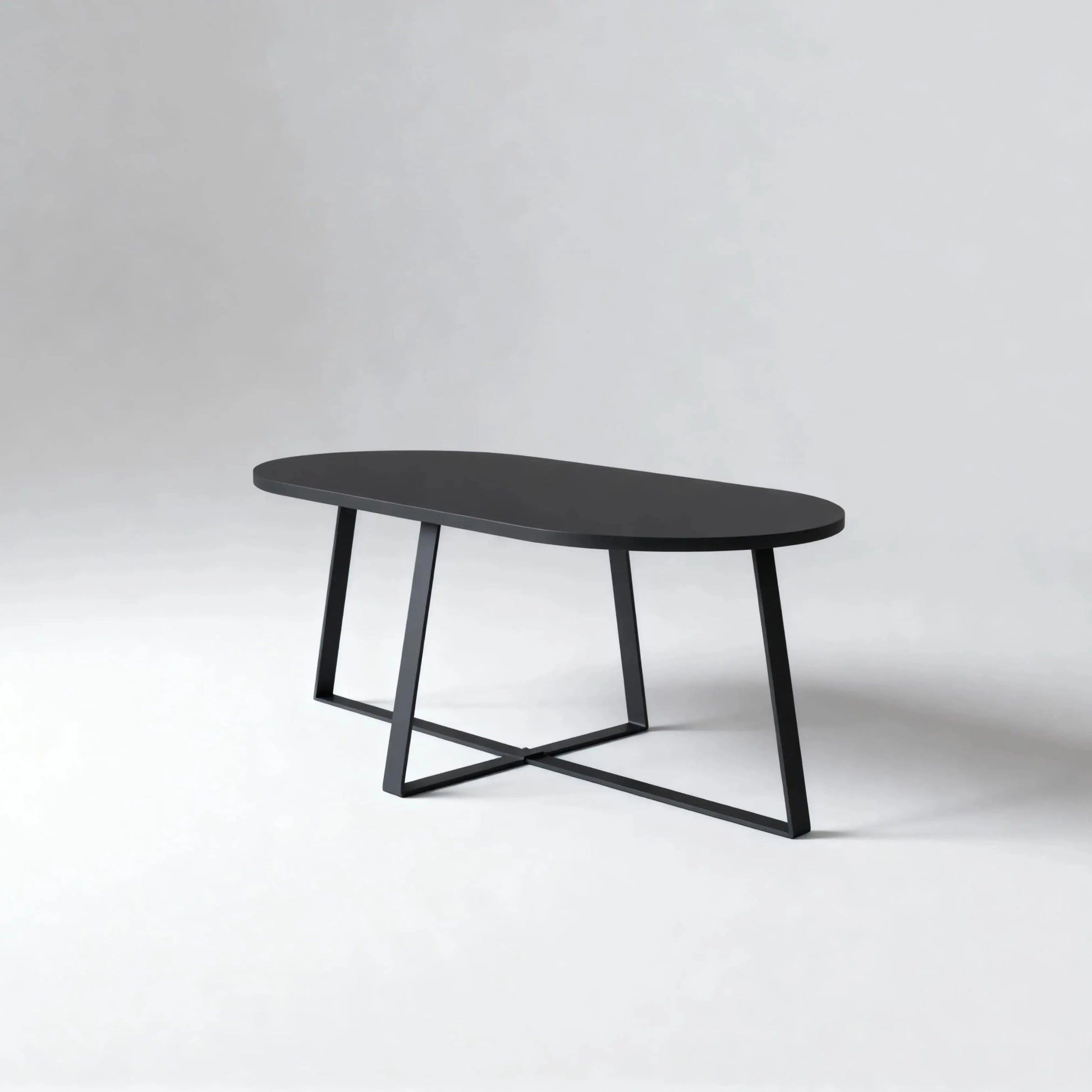 Horizon Interiores Zari black lacquered MDF coffee table with precise lines and a minimalist design.