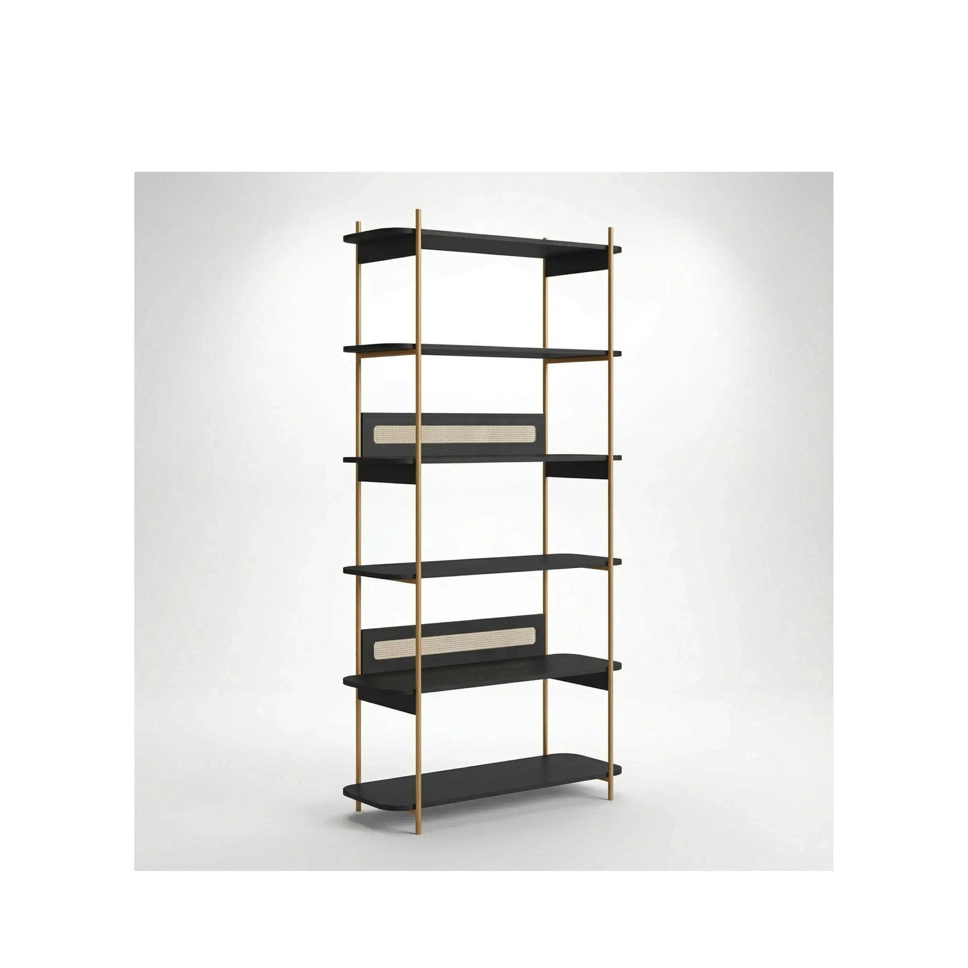 Estante Ipê Nero pés metal – Artesano