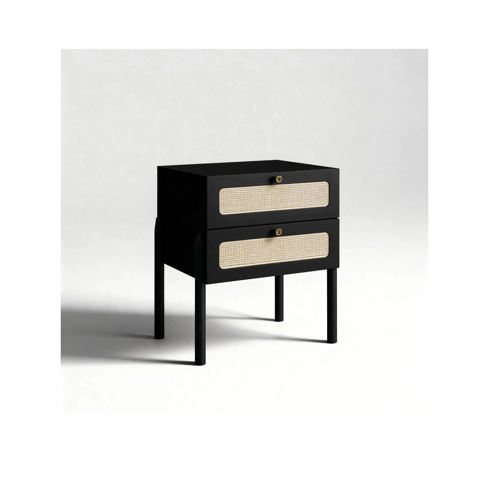 Mesa de Cabeceira Ipê 2 Gavetas Nero – Artesano
