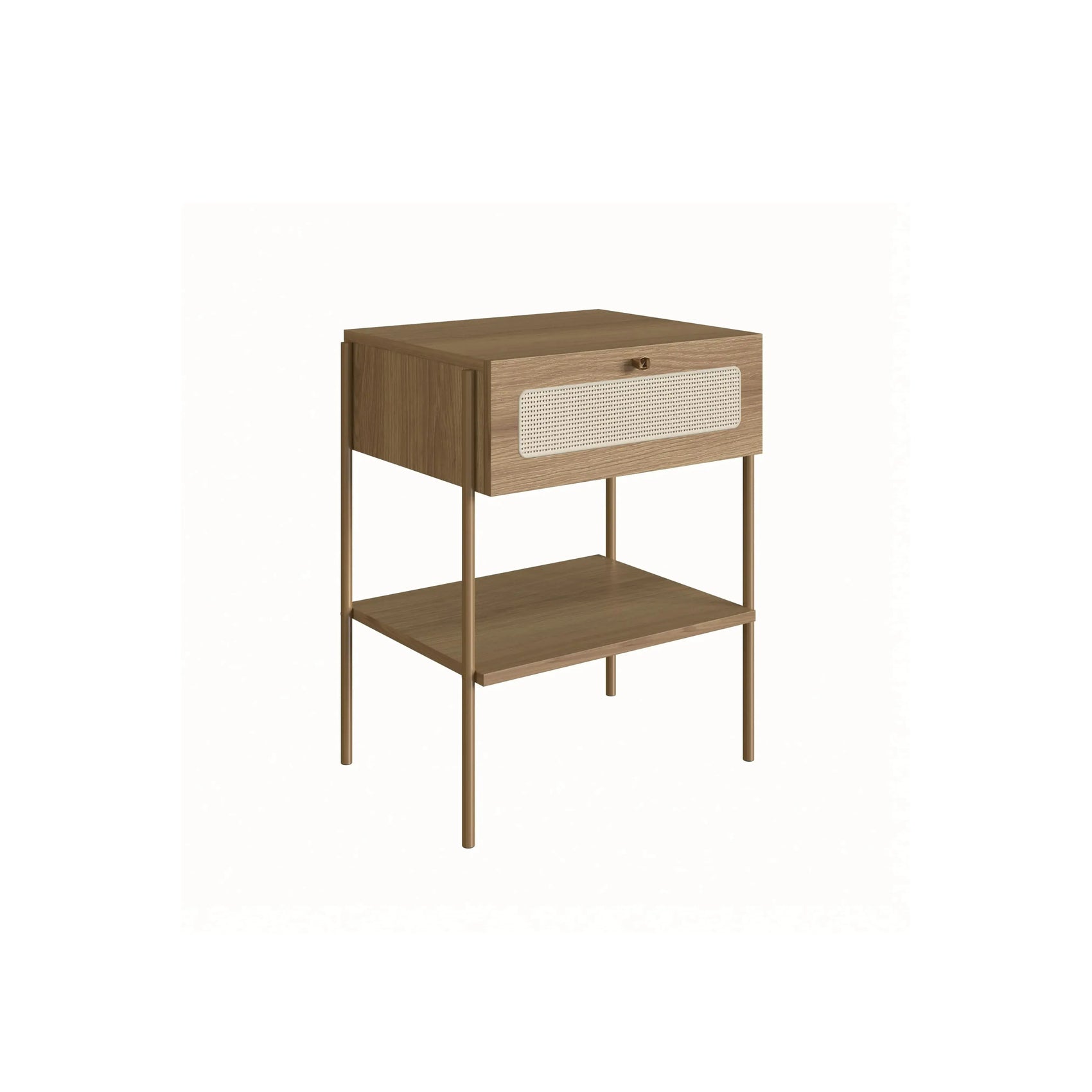 Mesa de Cabeceira Ipê 1 gaveta - Hanover | Pés Metal