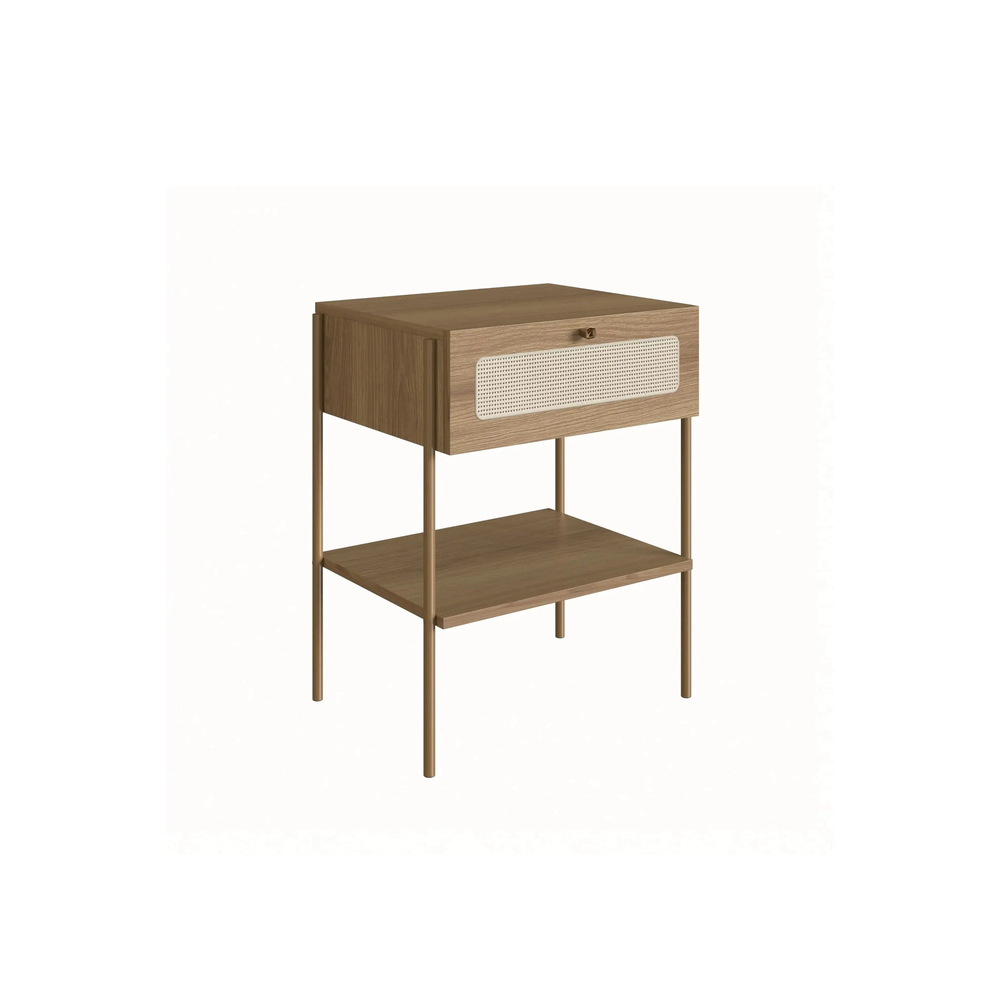 Mesa de Cabeceira Ipê 1 Gaveta Hanover pés metal – Artesano