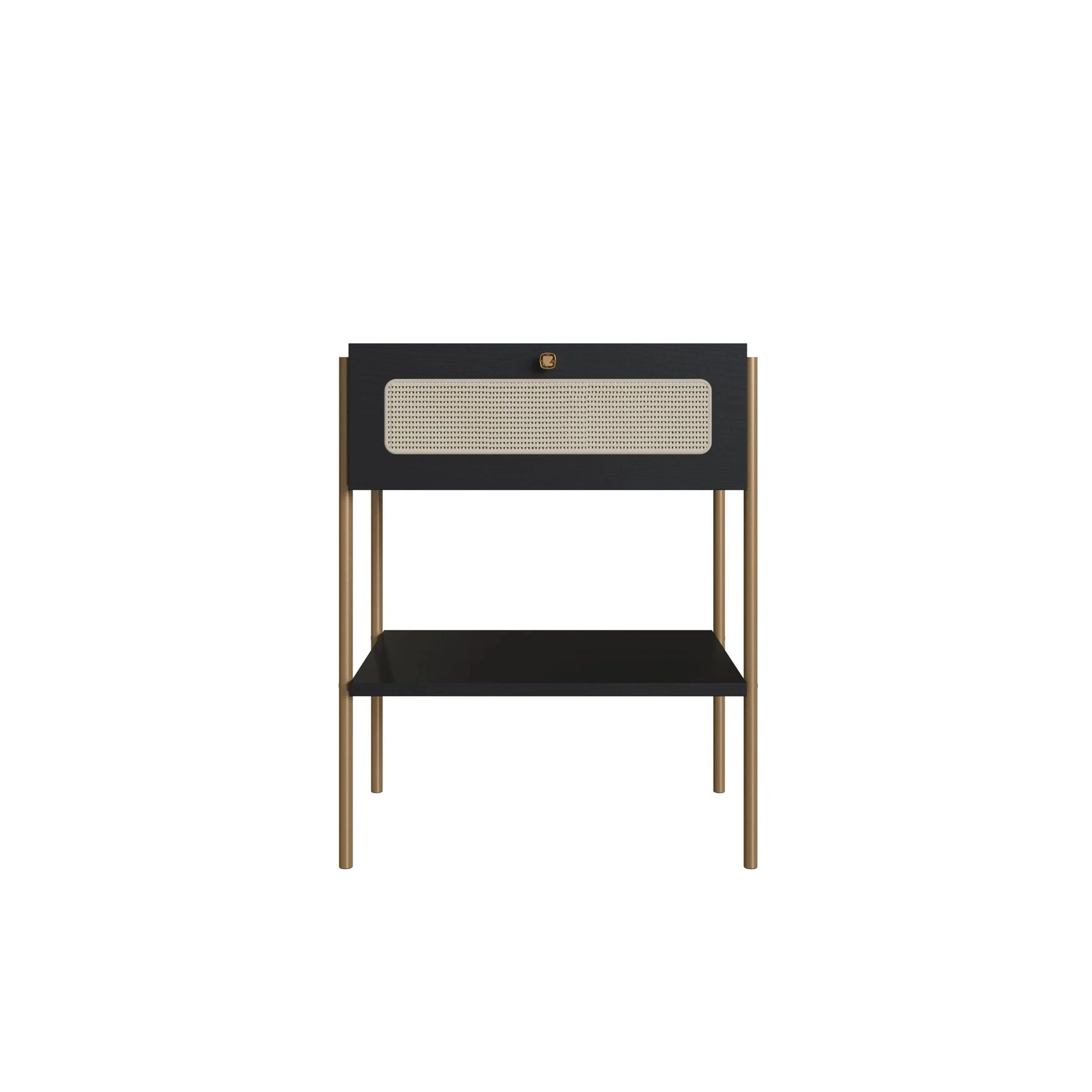 Mesa de Cabeceira Ipê 1 gaveta - Nero | Pés Metal