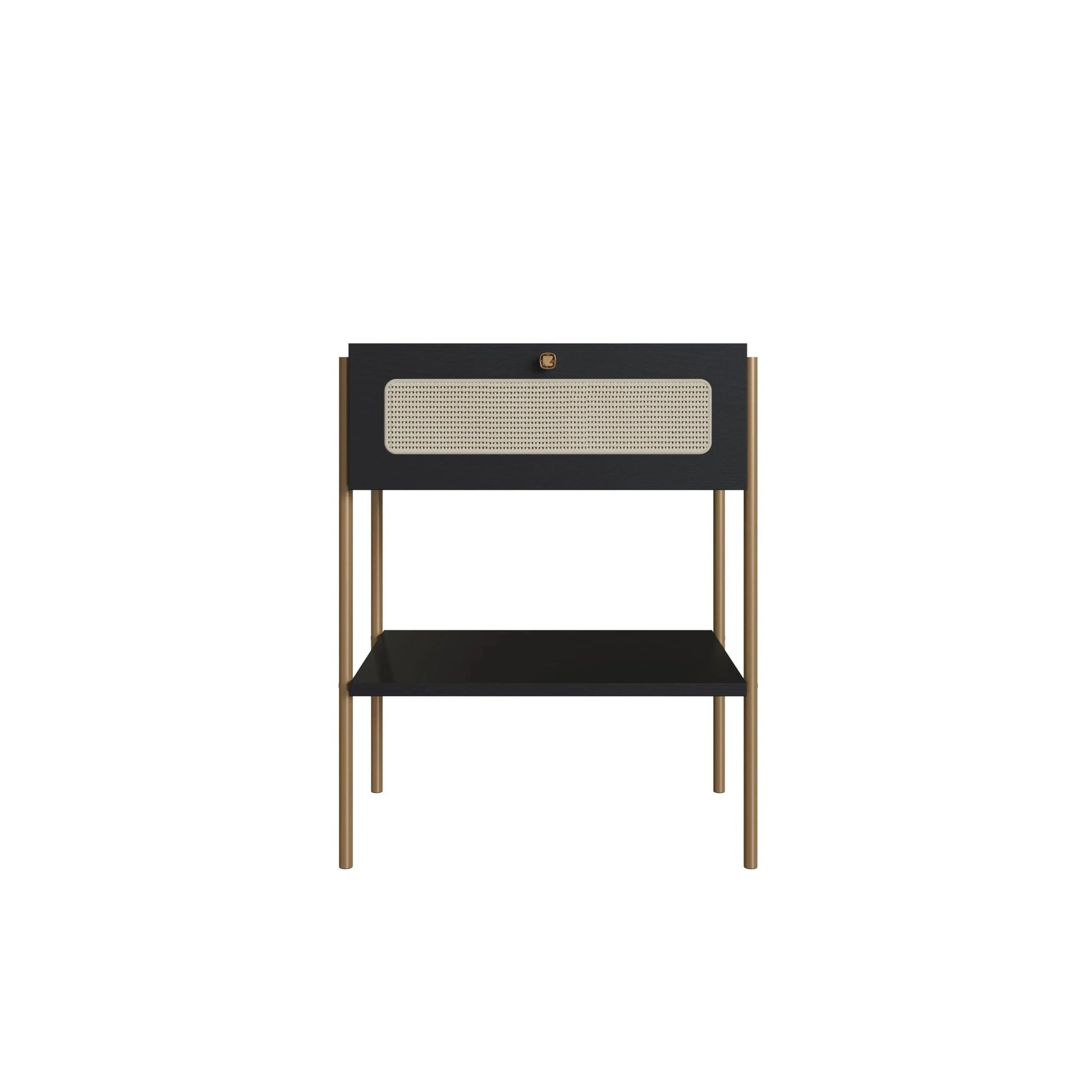 Mesa de Cabeceira Ipê 1 Gaveta Nero pés metal – Artesano