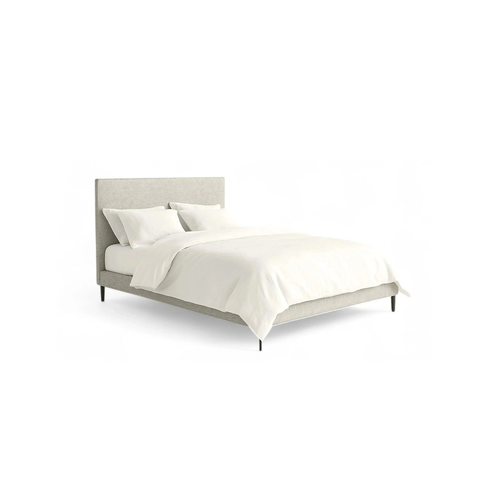Cama Isla – cama estofada com pés esguios e design orgânico leve