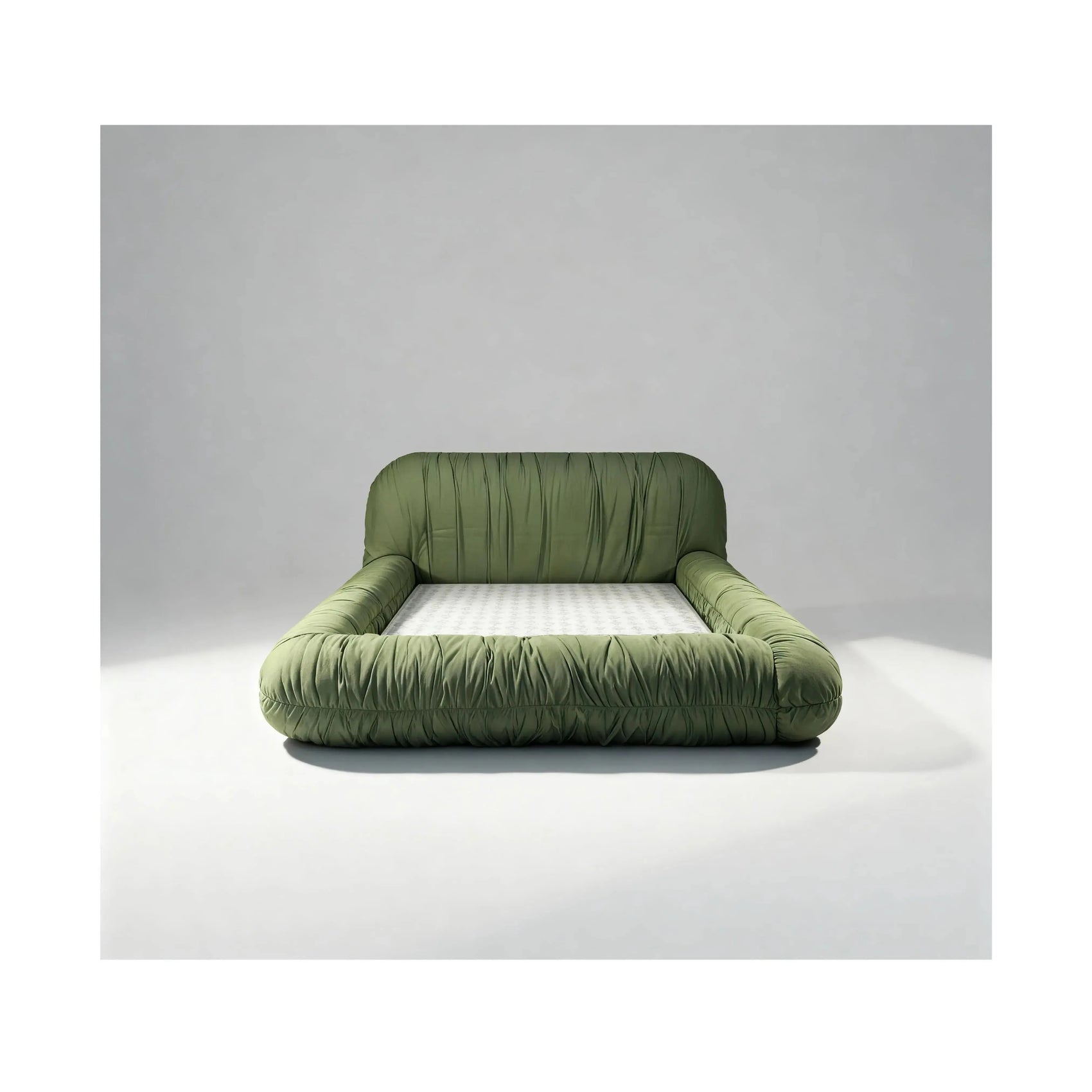Cama Juno – cama estofada minimalista com linhas limpas e design sofisticado