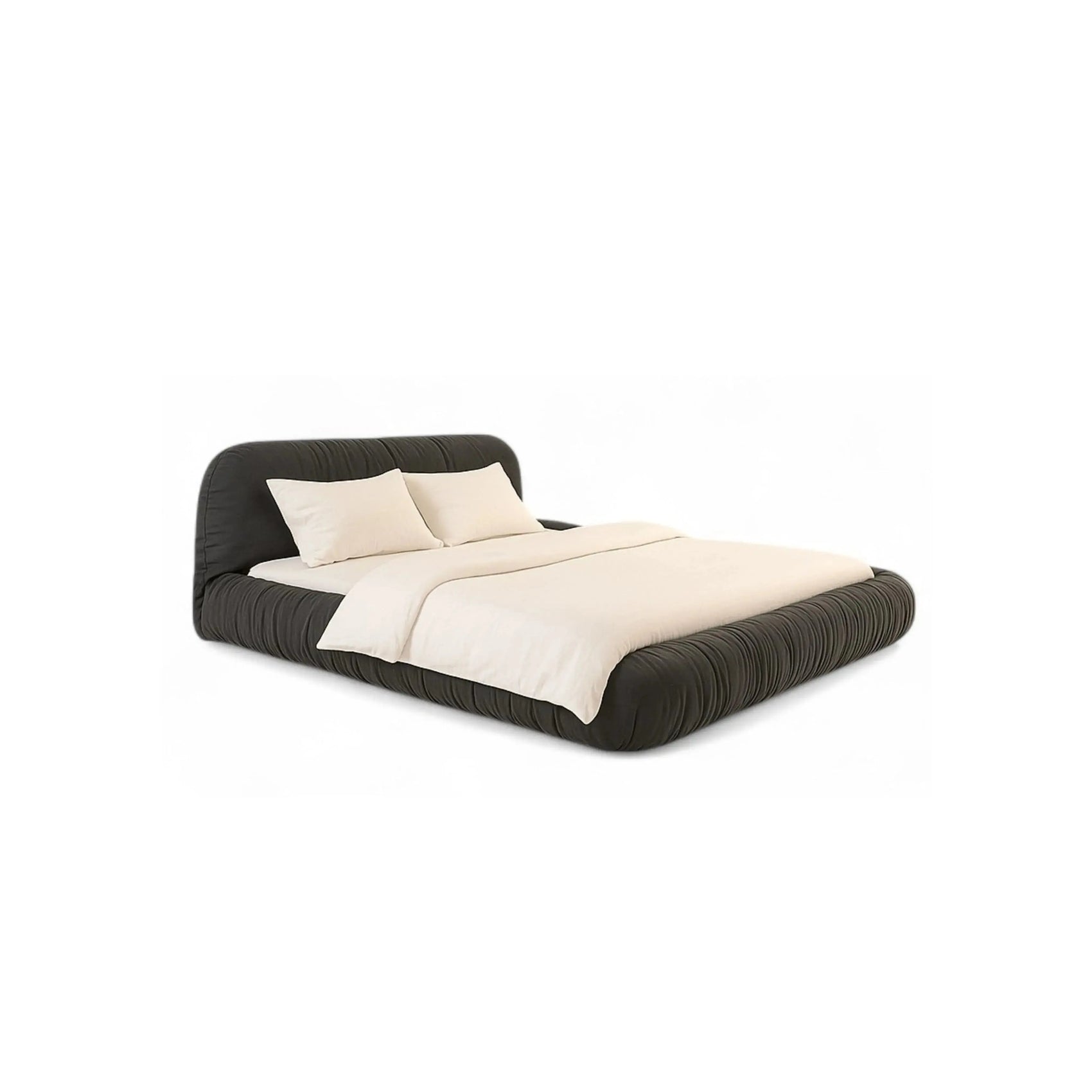 Cama Juno – cama estofada minimalista com linhas limpas e design sofisticado
