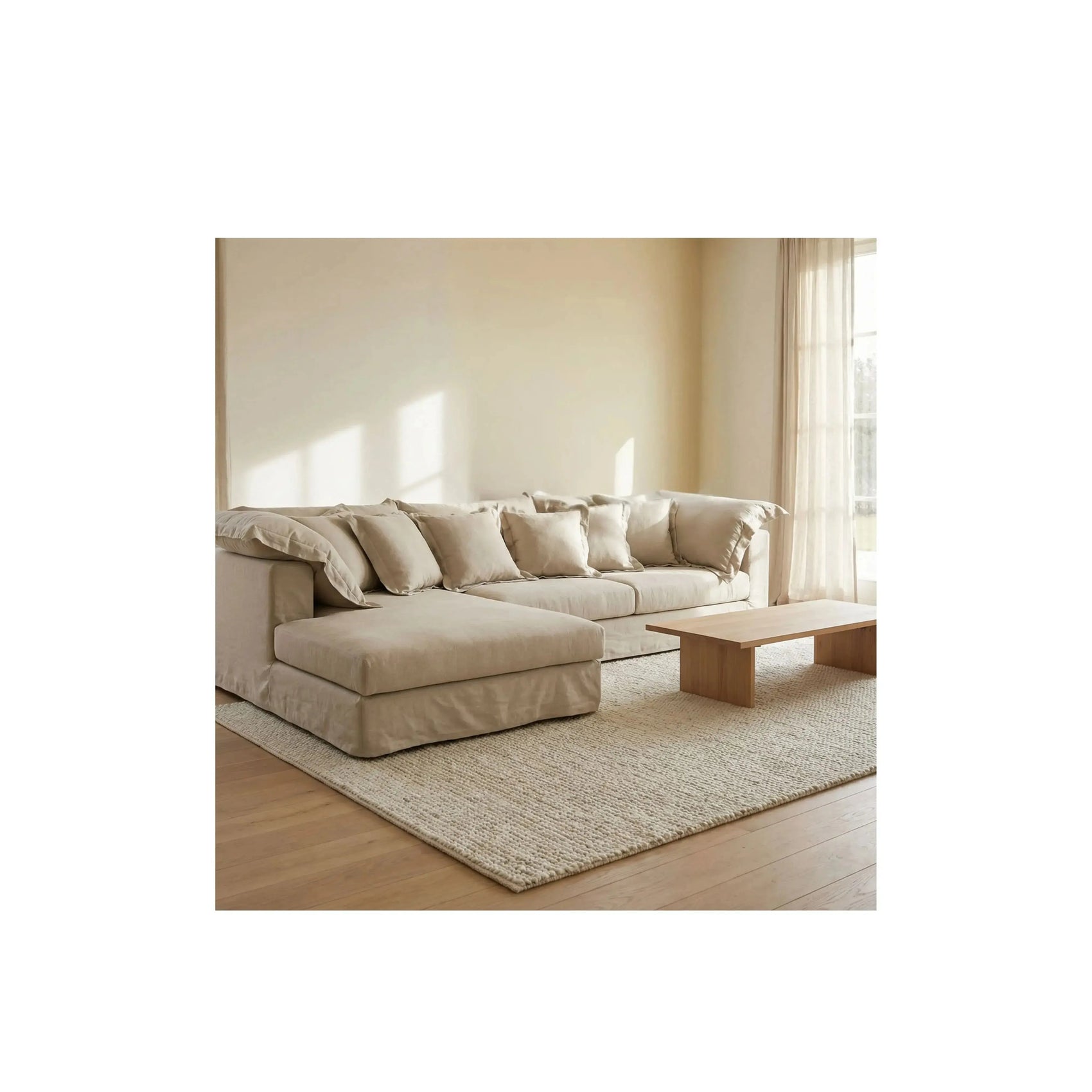 Sofá Kaia Chaise – sofá com chaise integrada e design contemporâneo elegante