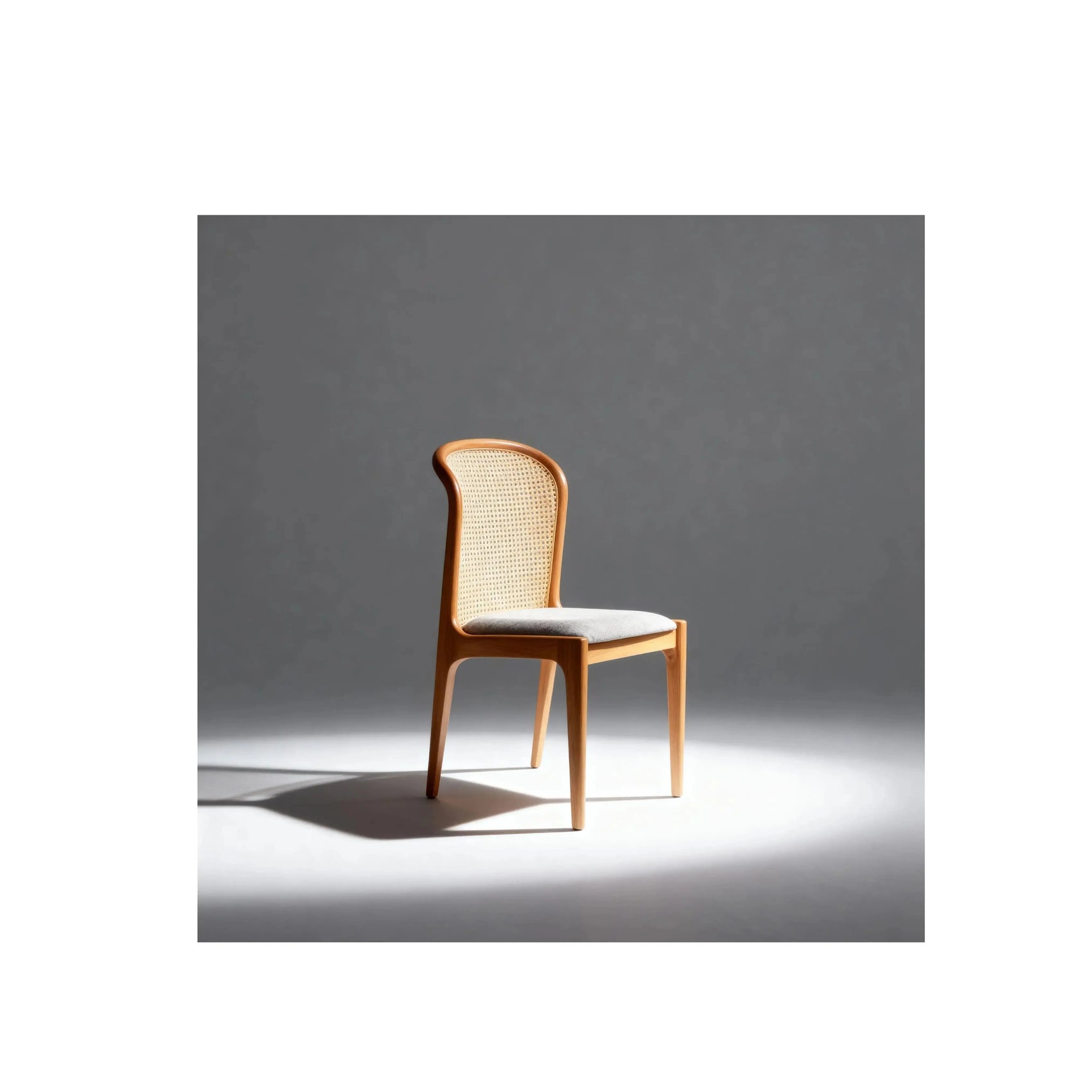 Cadeira Lara – cadeira de jantar minimalista com encosto alto e assento profundo