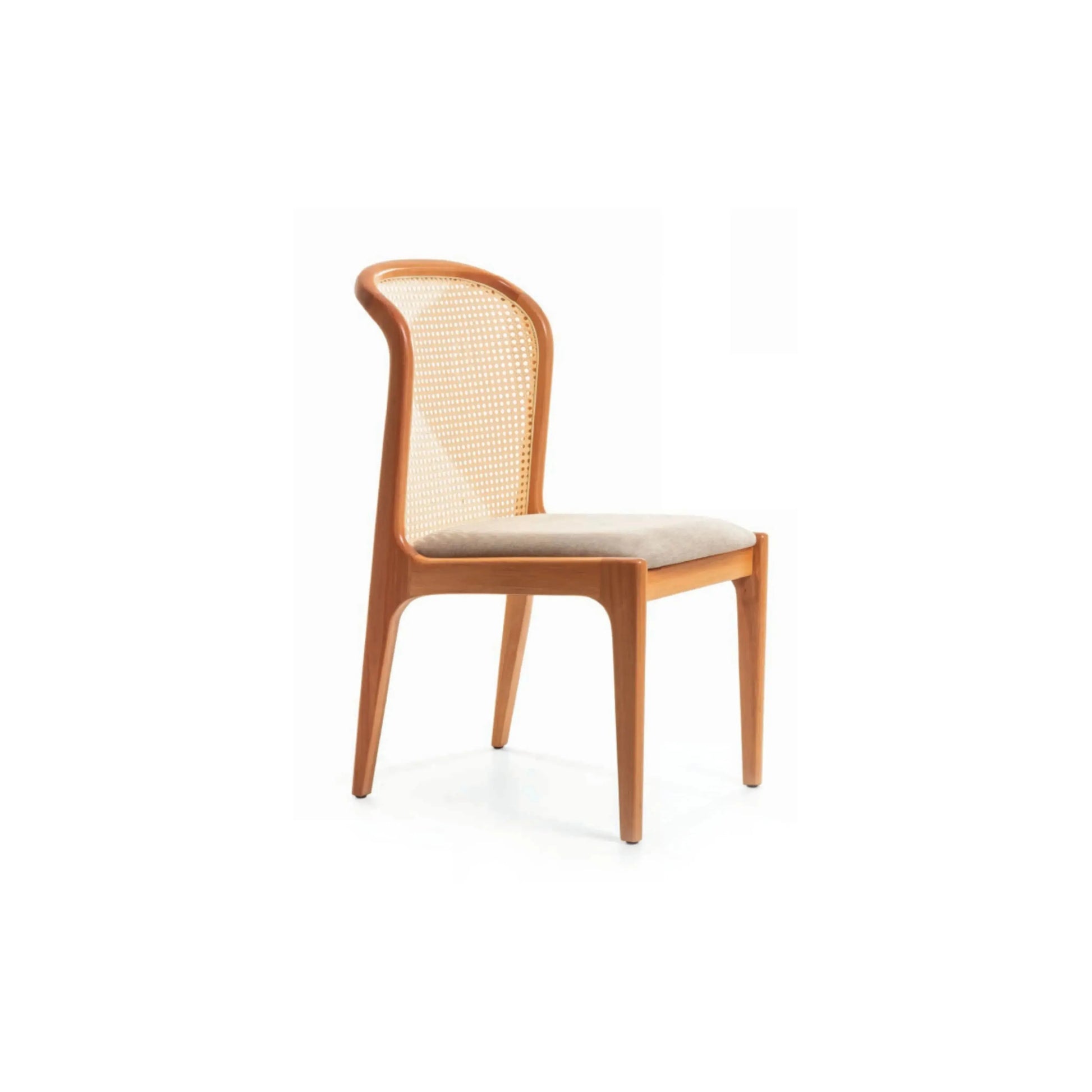 Cadeira Lara – cadeira de jantar minimalista com encosto alto e assento profundo