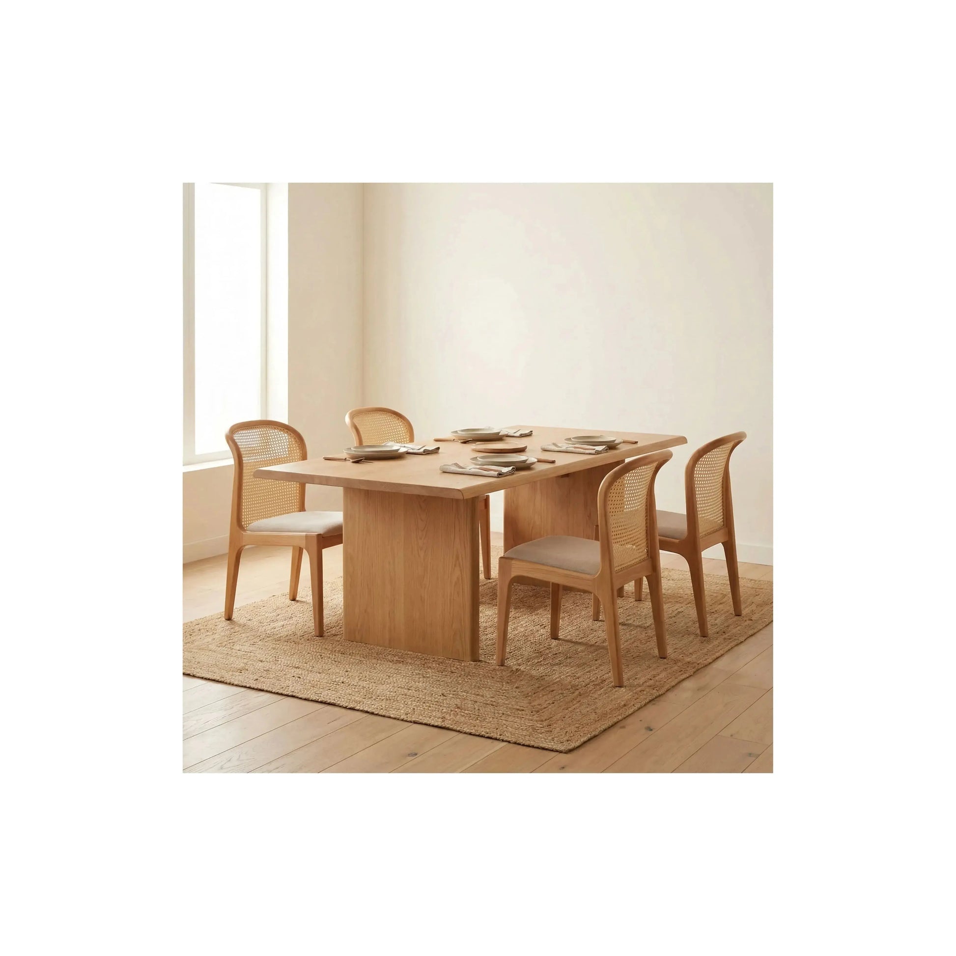 Cadeira Lara – cadeira de jantar minimalista com encosto alto e assento profundo