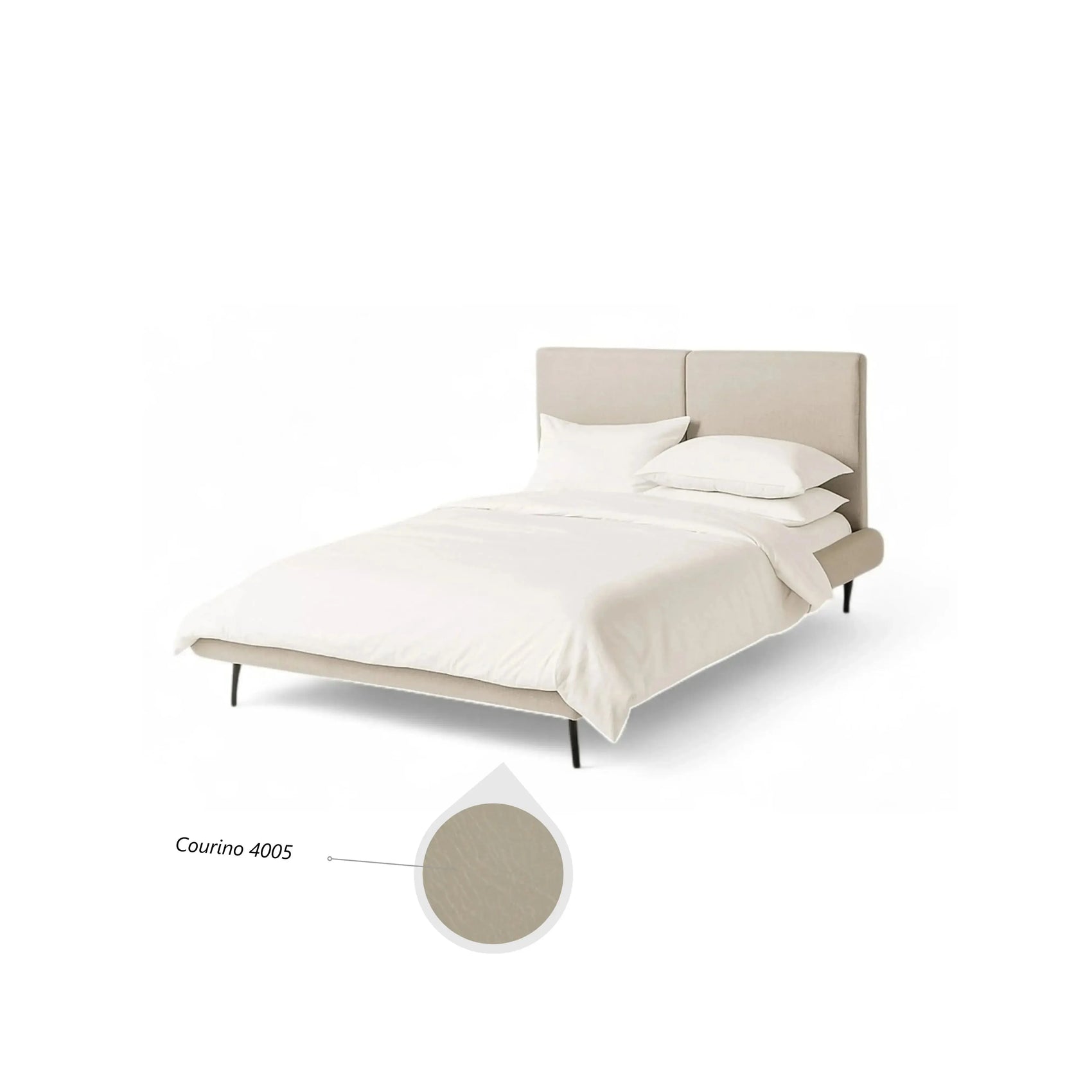 Cama Lavinia Queen – cama com cabeceira alta em courino de 129 cm para quarto sofisticado