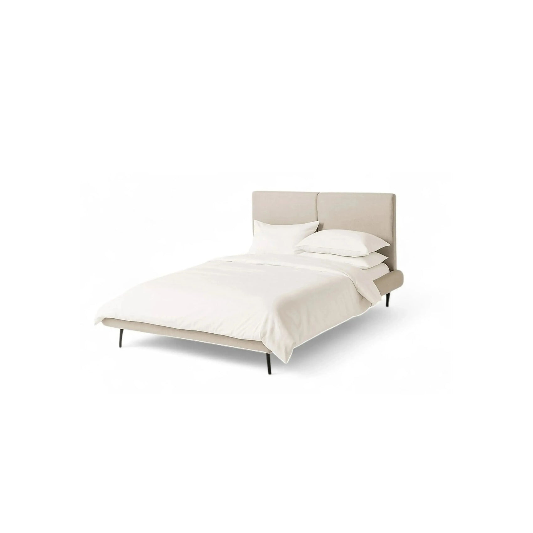 Cama Lavinia Queen – cama com cabeceira alta em courino de 129 cm para quarto sofisticado