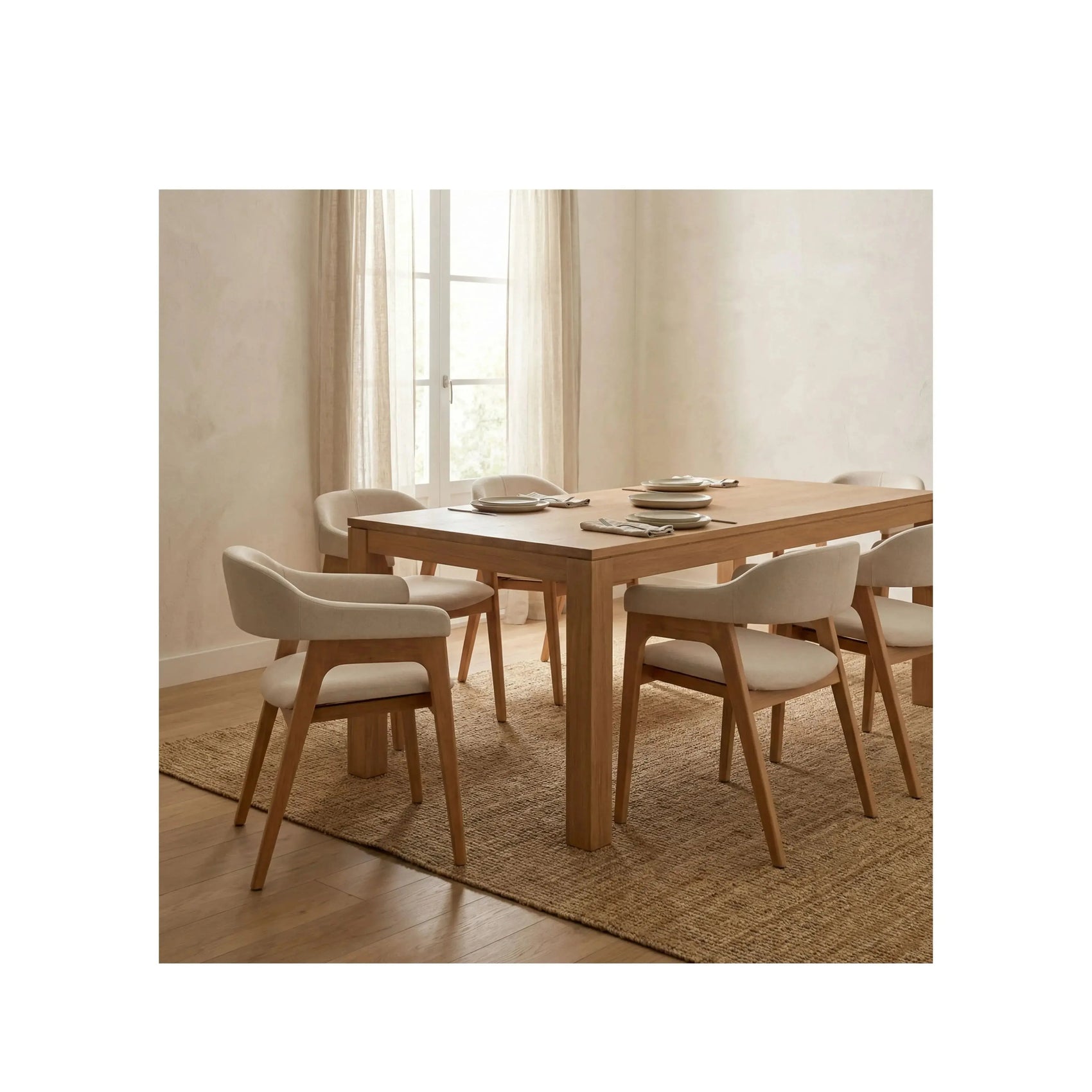 Cadeira Leticia – cadeira de jantar com curvas delicadas e assento generoso