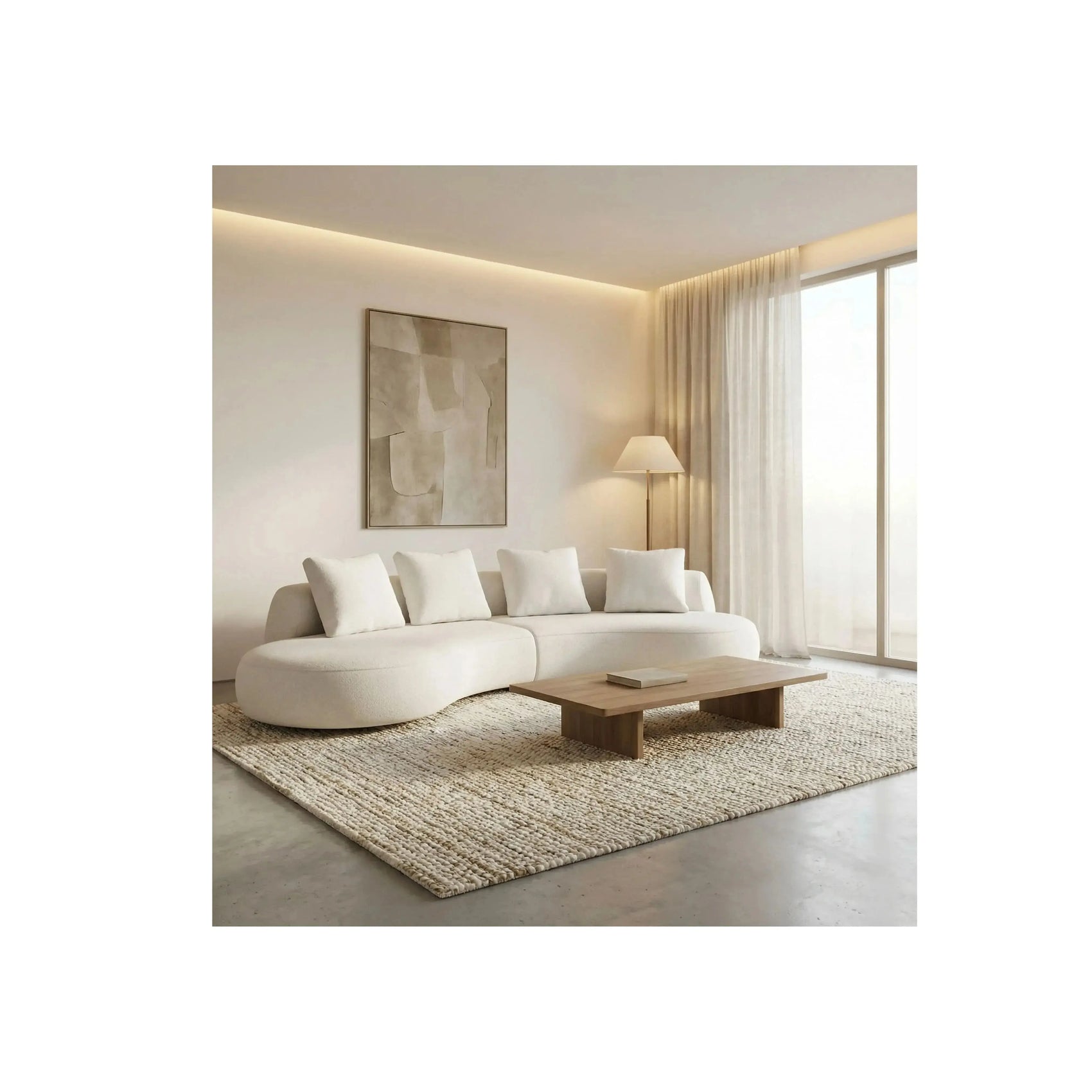 Sofá Liora Noa Living – sofá com chaise modular reversível e design curvo contemporâneo