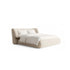 Cama Lírio – cama estofada com design orgânico e cabeceira de 90 cm
