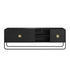 Rack Dalia 180cm 2 Portas e 2 Gavetas acabamento Nero/Preto com pés metálicos
