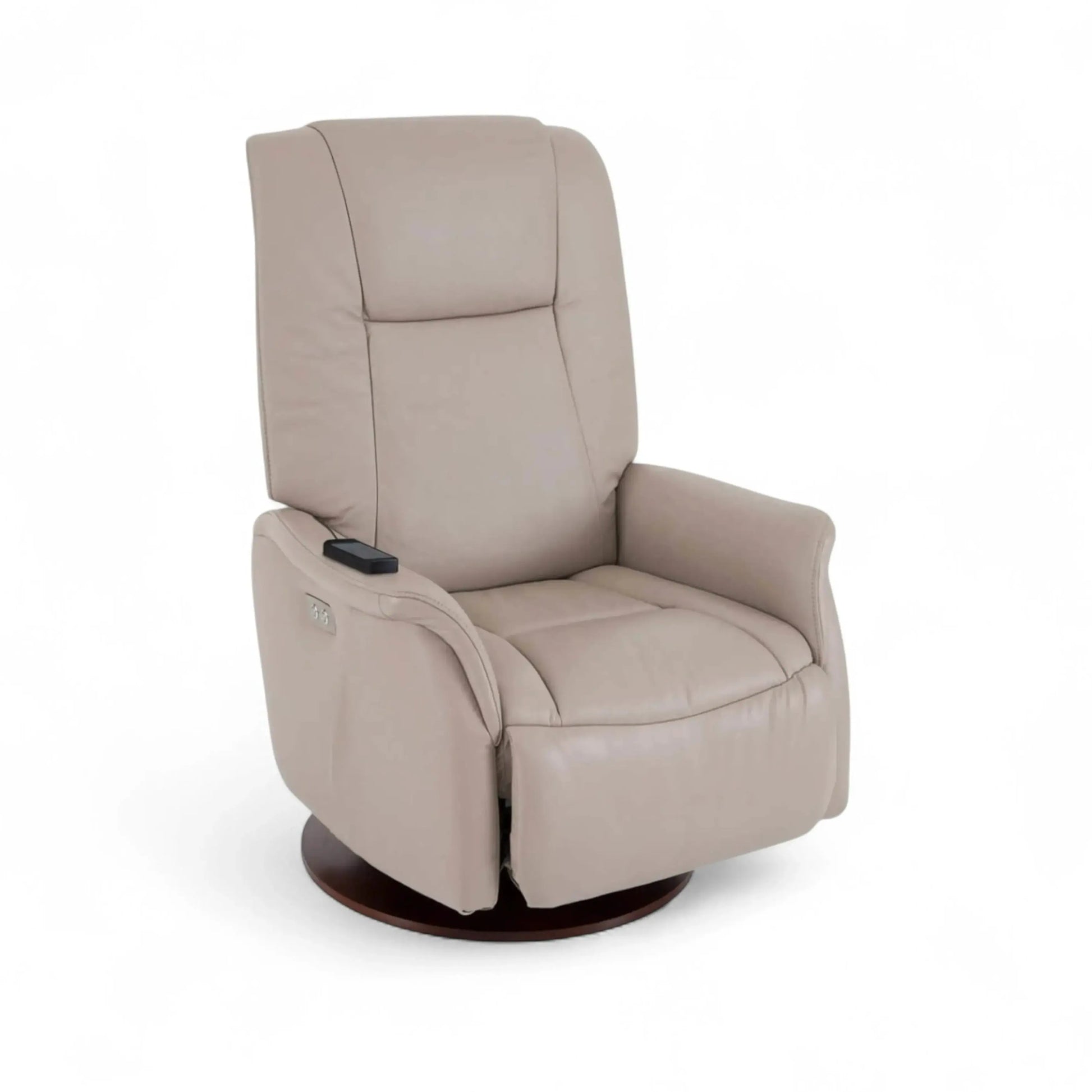 Poltrona Lumo com Massagem em couro taupe com 9 ciclos programáveis e chaise extensível