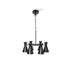 Lustre de teto Lustre Belluno com 6 braços e cúpulas pretas