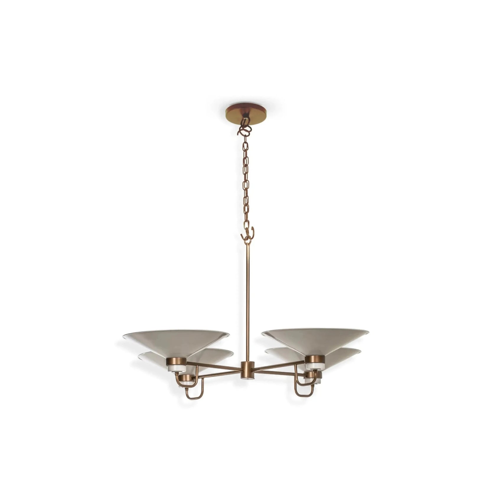 Lustre de teto Lustre Verona com duas cúpulas cinza e base metálica dourada