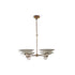 Lustre de teto Lustre Verona com duas cúpulas cinza e base metálica dourada