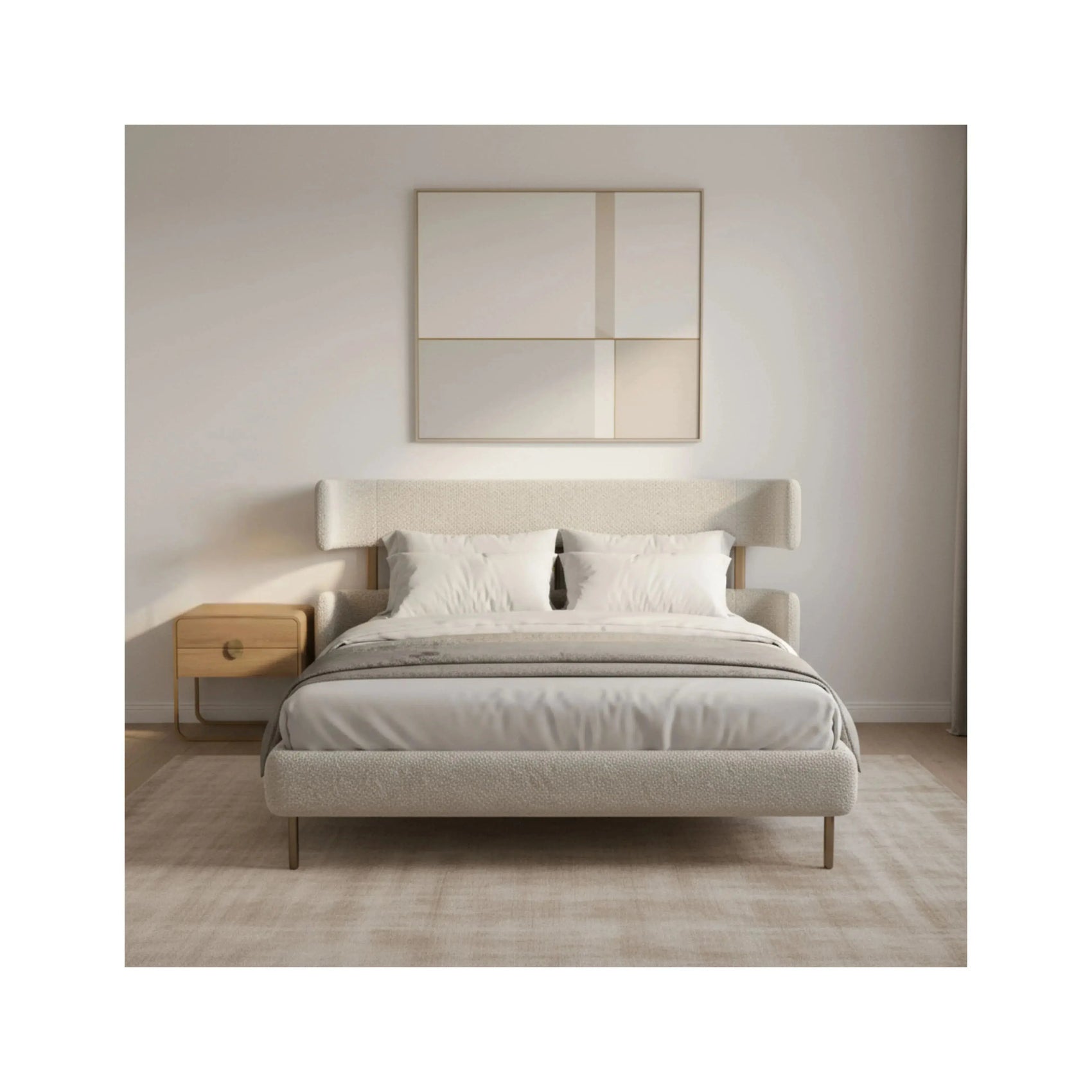 Cama Mael – cama com cabeceira curva e elementos vazados de design arrojado