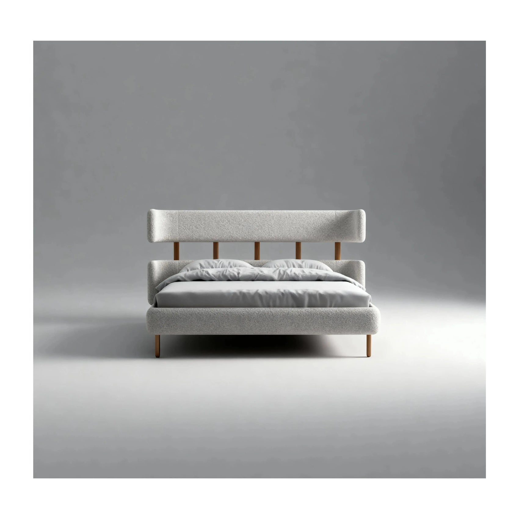 Cama Mael – cama com cabeceira curva e elementos vazados de design arrojado