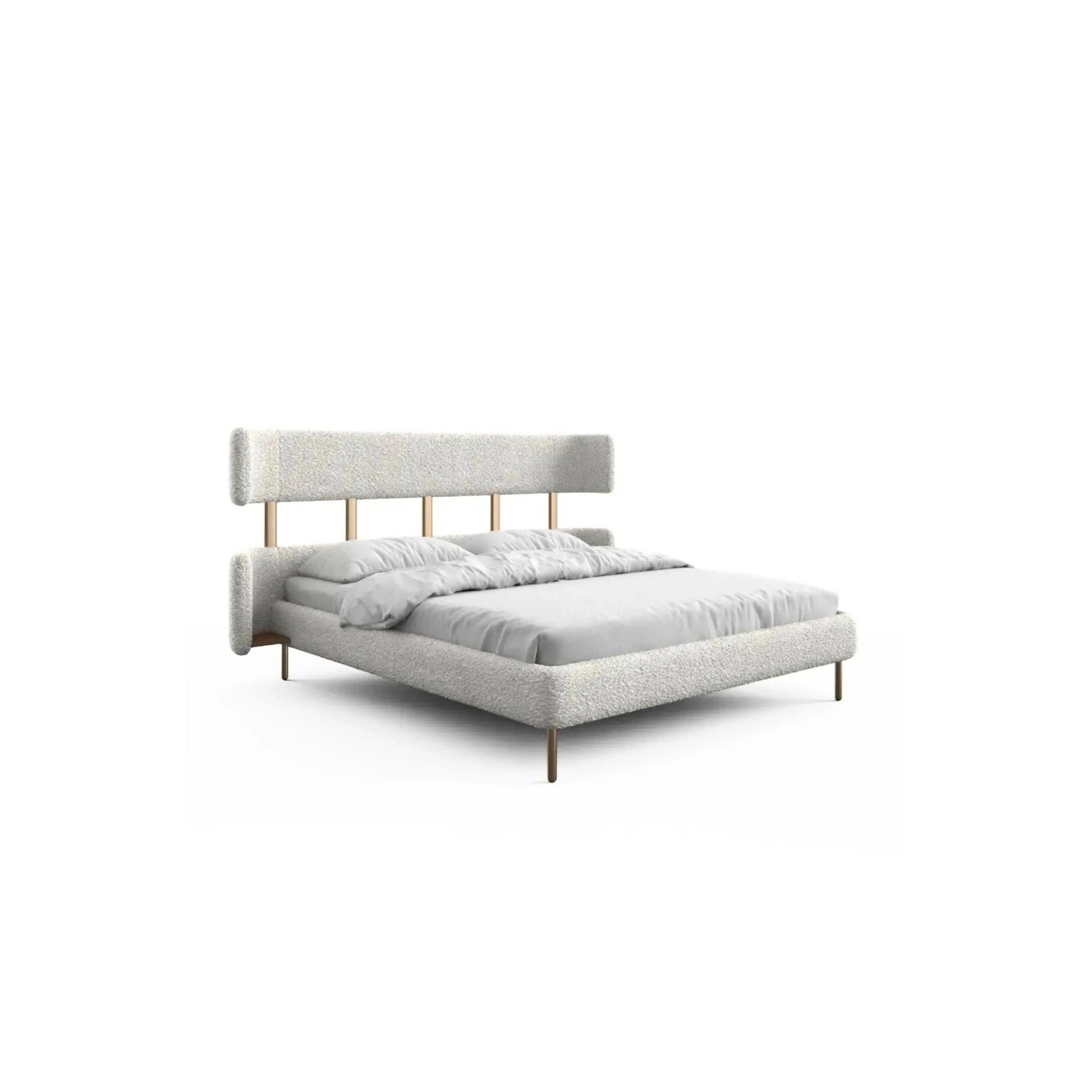 Cama Mael – cama com cabeceira curva e elementos vazados de design arrojado