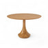 Mesa Mahal redonda madeira clara, tampo circular e base pedestal