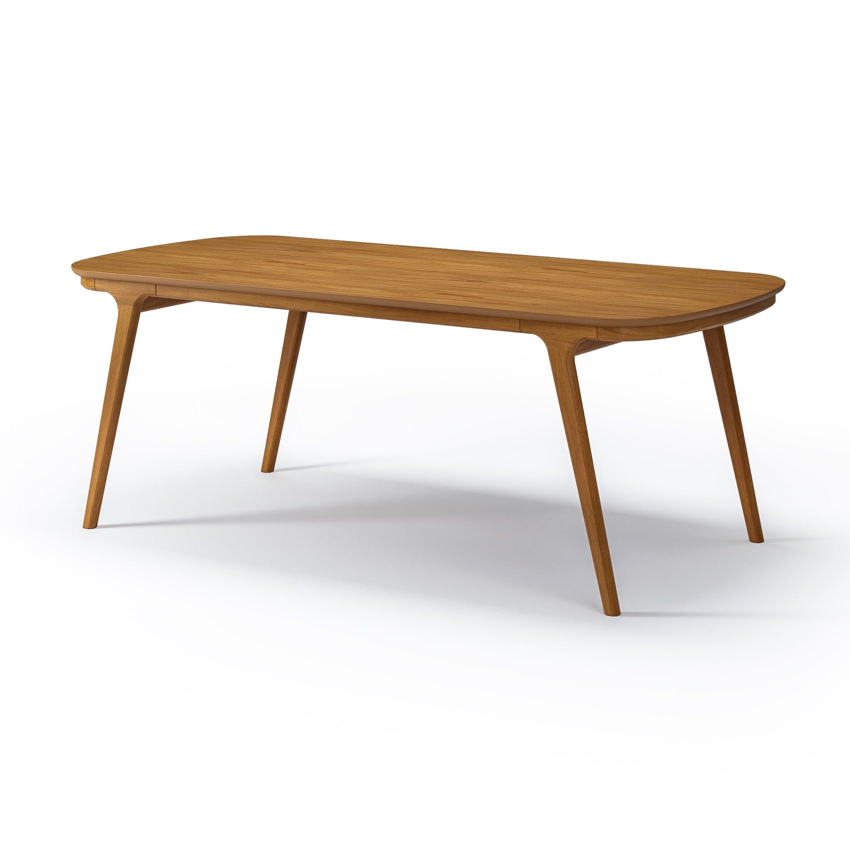 Mesa de madeira Priori com tampo oval e pernas cônicas