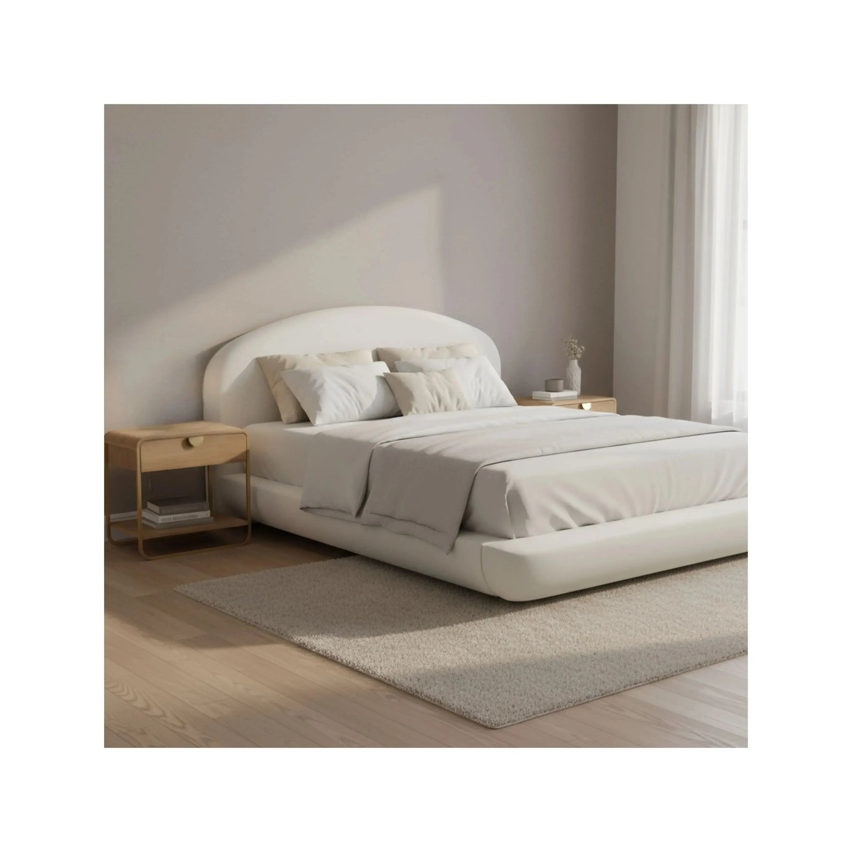 Cama Milos – cama estofada com estrado bipartido e design exclusivo