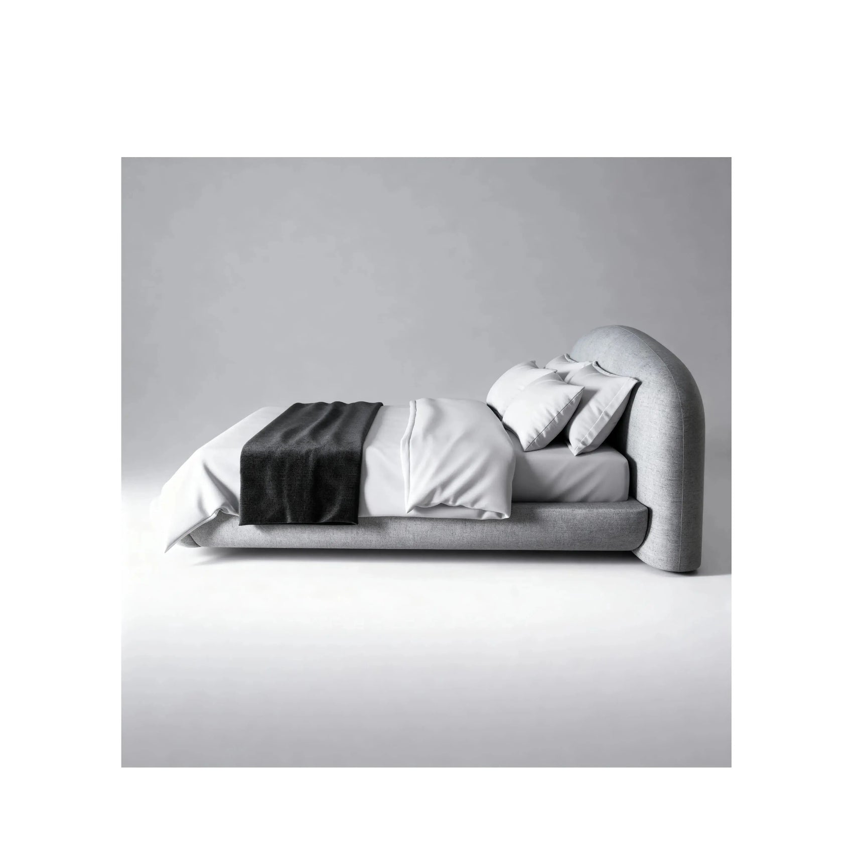 Cama Milos – cama estofada com estrado bipartido e design exclusivo