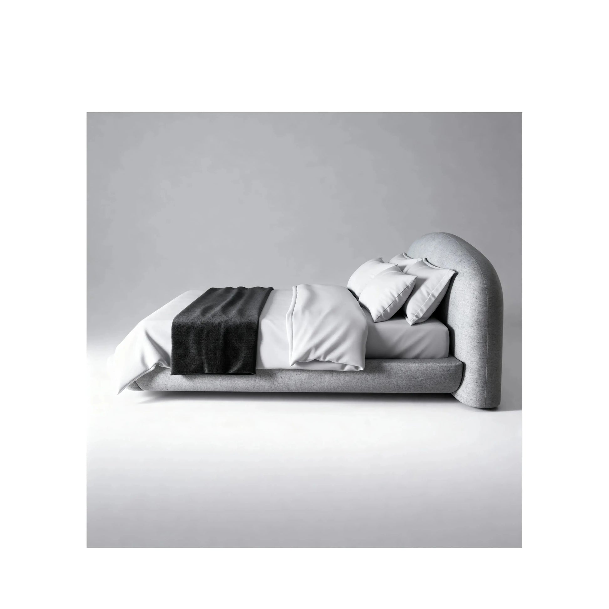 Cama Milos – cama estofada com estrado bipartido e design exclusivo