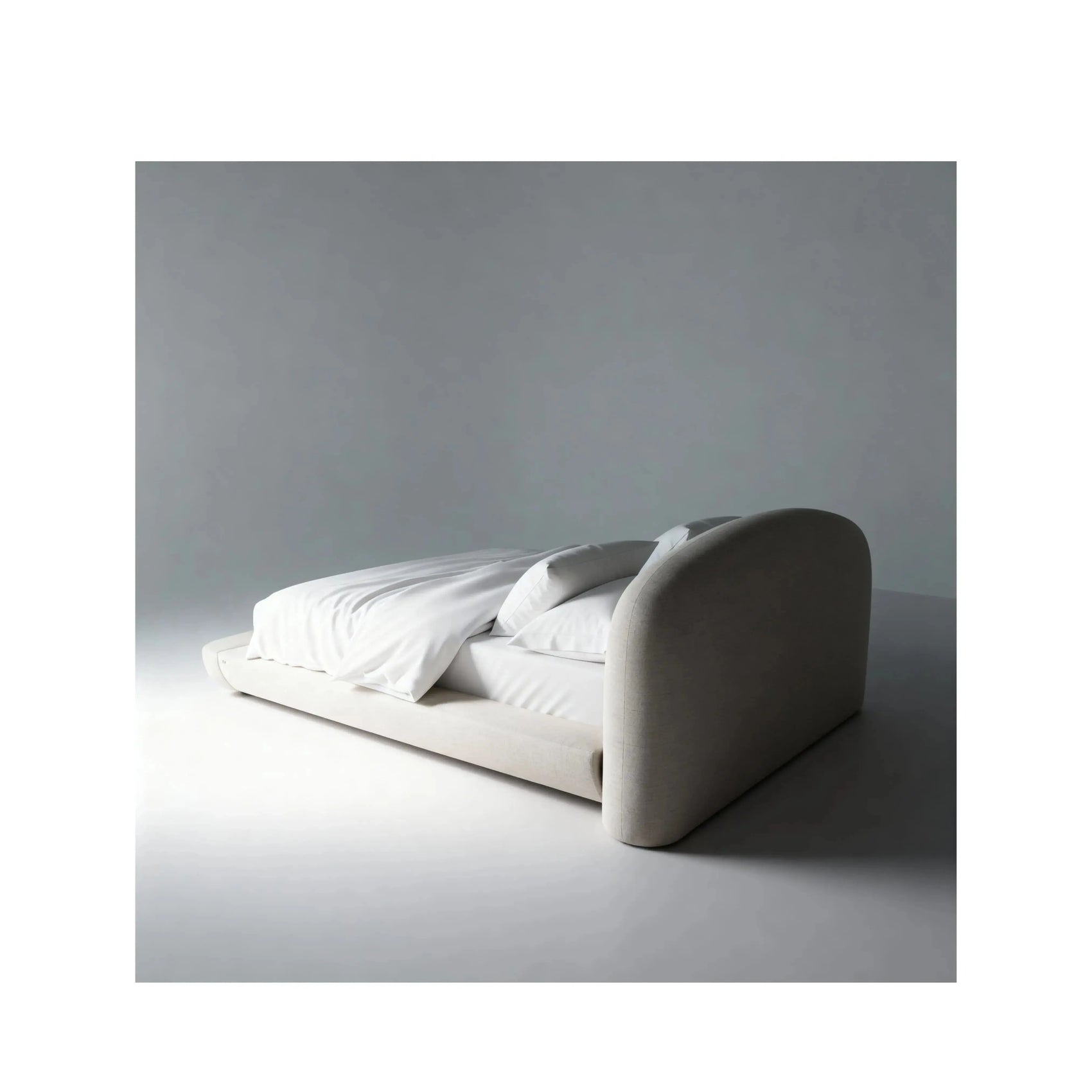Cama Milos – cama estofada com estrado bipartido e design exclusivo