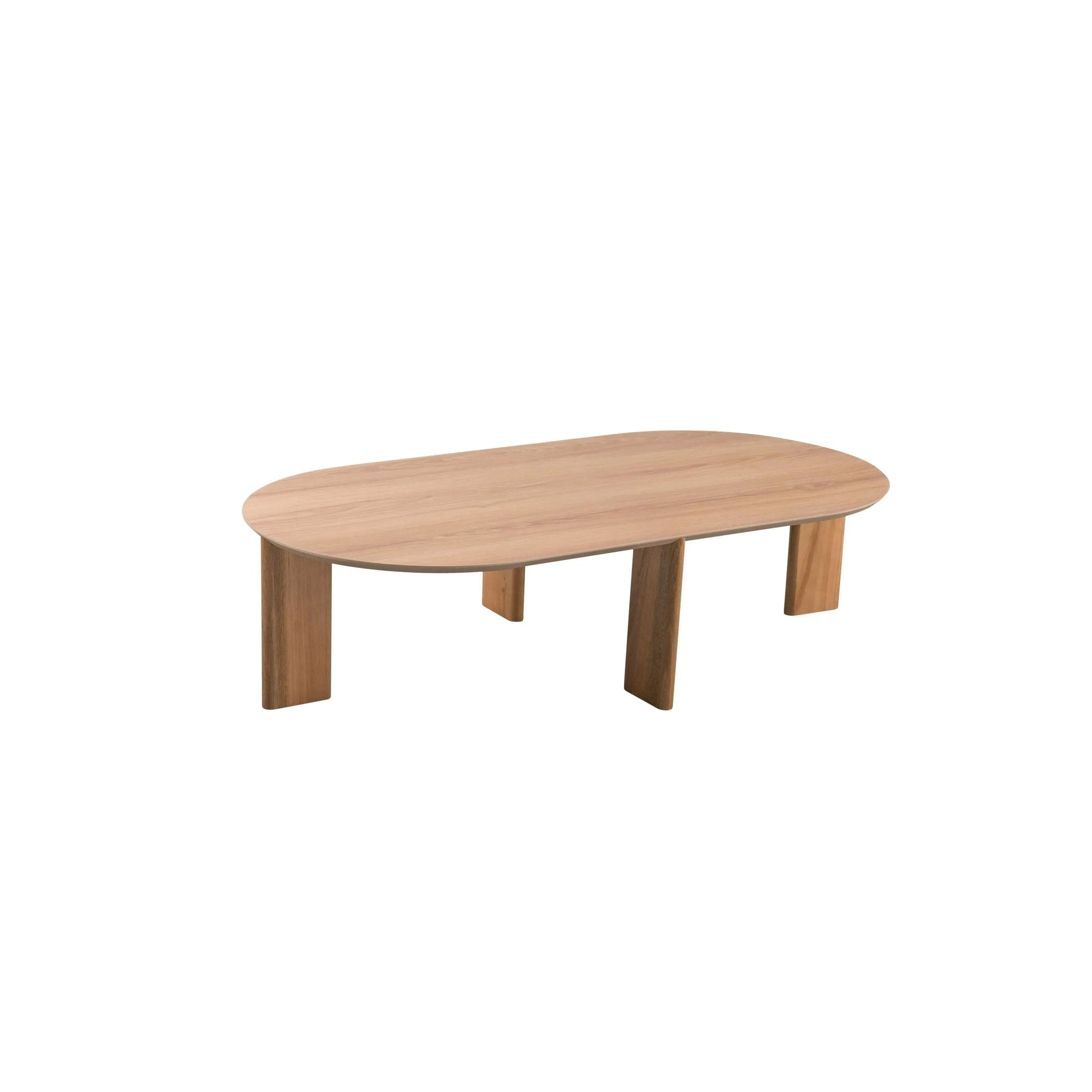 Mesa de Centro Mori Hanover – mesa ovalada 120 cm com acabamento amadeirado Hanover