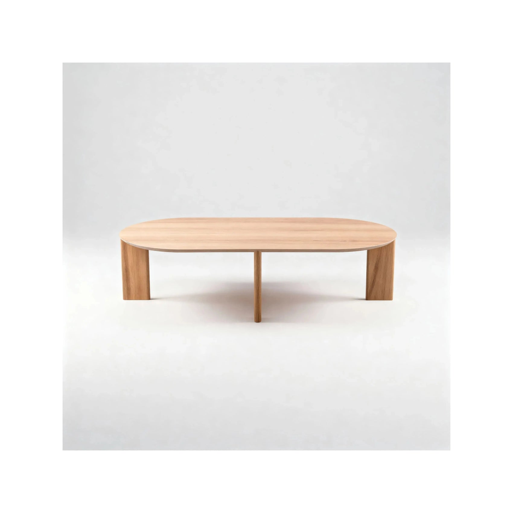 Mesa de Centro Mori Hanover – mesa ovalada 120 cm com acabamento amadeirado Hanover