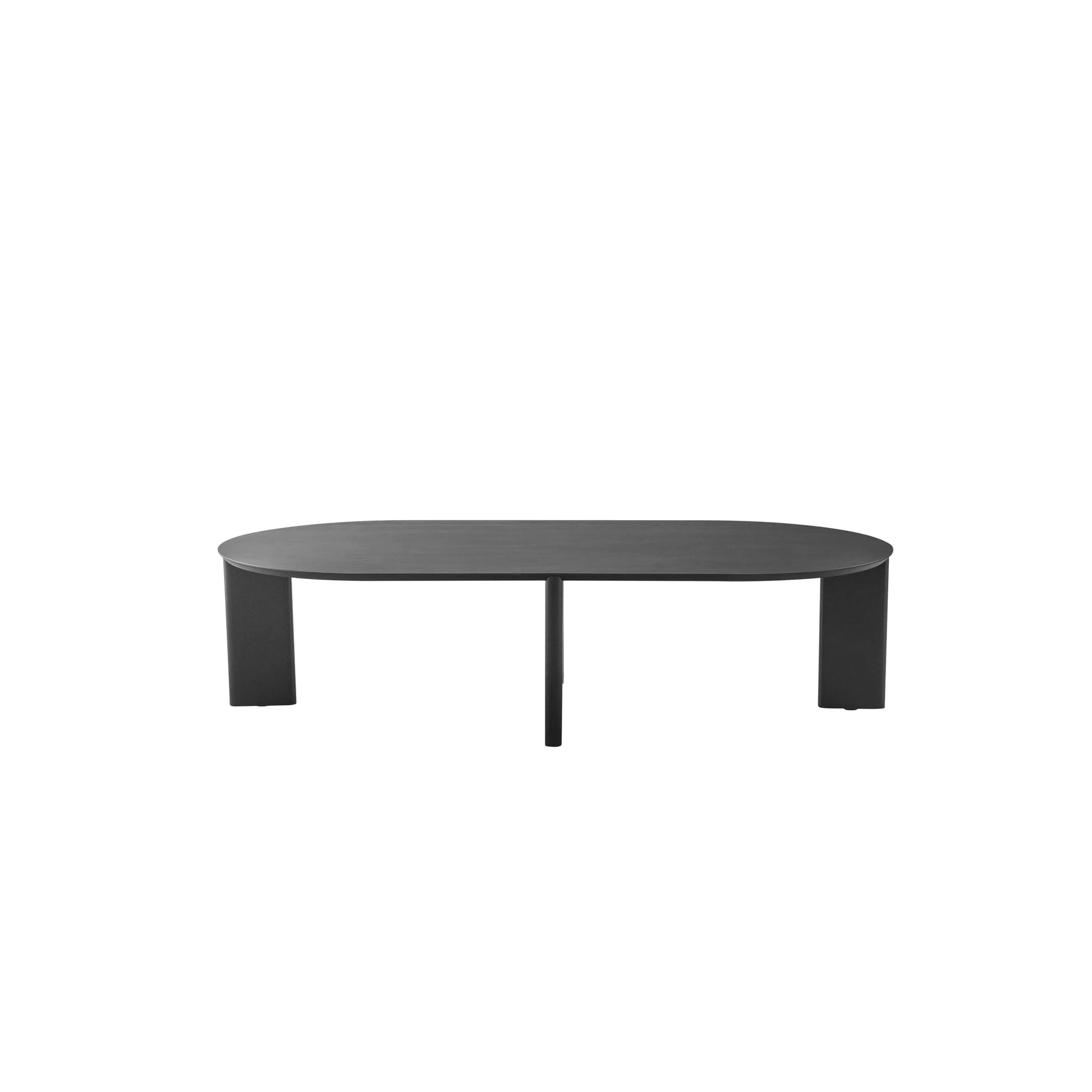 Mesa de Centro Mori Nero – mesa ovalada 120 cm com acabamento Nero para sala de estar