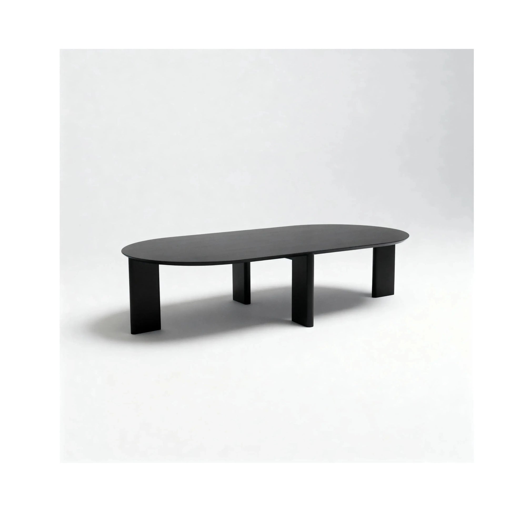 Mesa de Centro Mori Nero – mesa ovalada 120 cm com acabamento Nero para sala de estar
