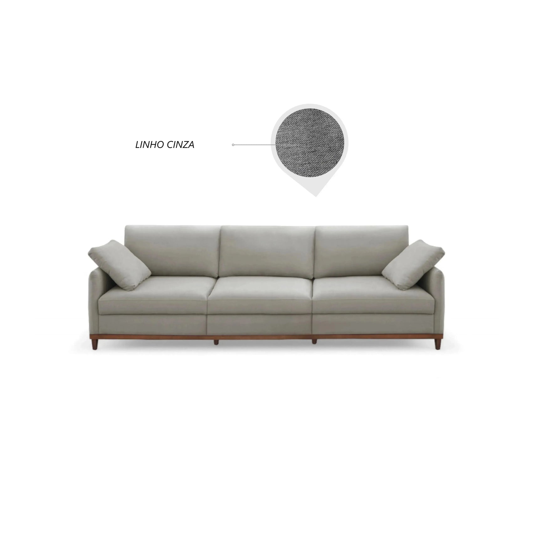 Sofá Living Nero – sofá imponente com 260 cm e almofadas soltas para sala de estar