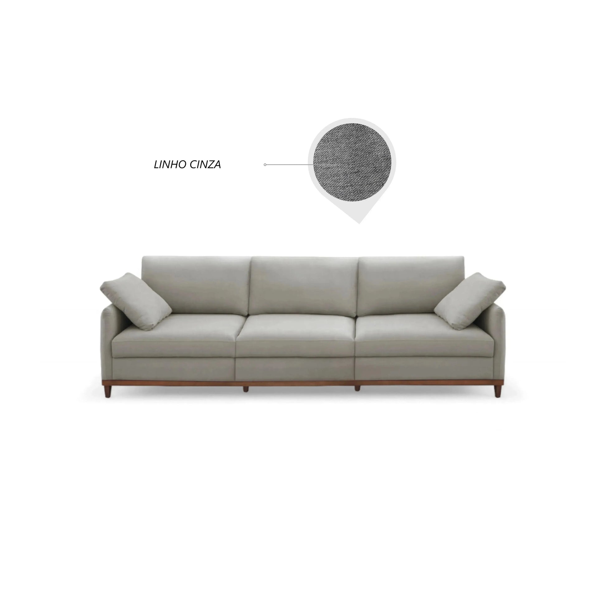 Sofá Living Nero – sofá imponente com 260 cm e almofadas soltas para sala de estar