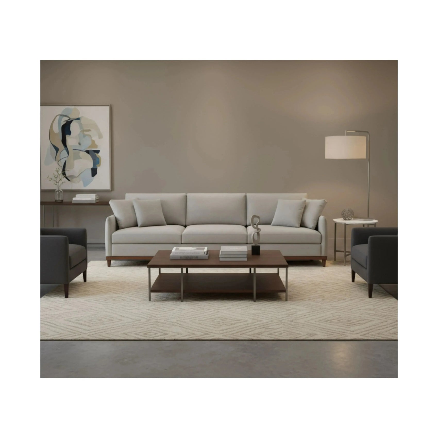 Sofá Living Nero – sofá imponente com 260 cm e almofadas soltas para sala de estar