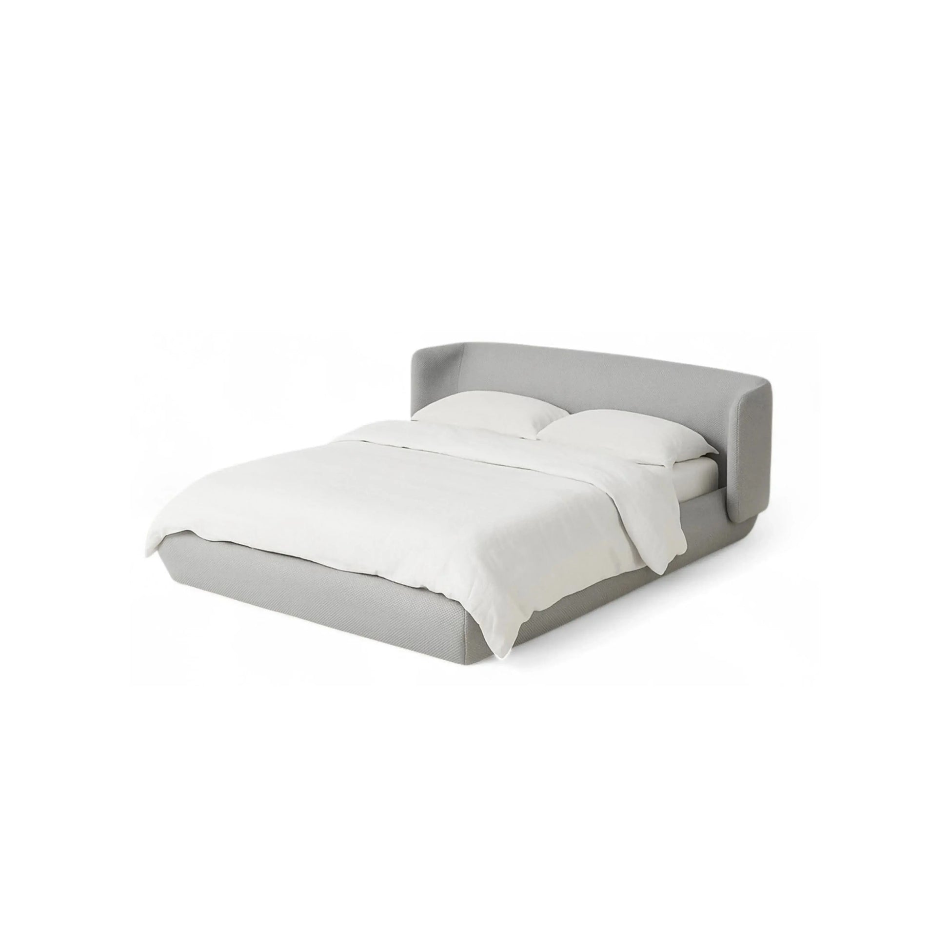 Cama Nina – cama estofada minimalista com cabeceira curva de 95 cm