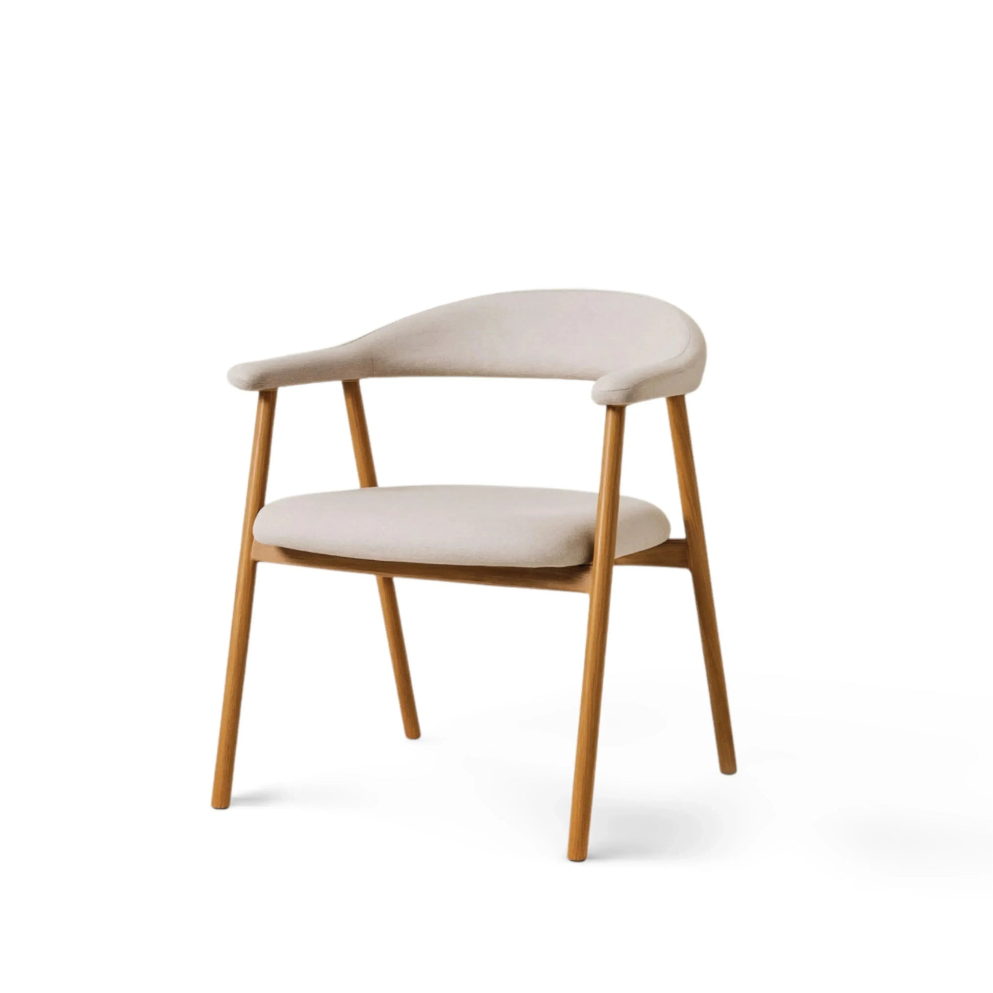 Cadeira Onda – cadeira de jantar com curvas fluidas em revestimento bouclé ou courino